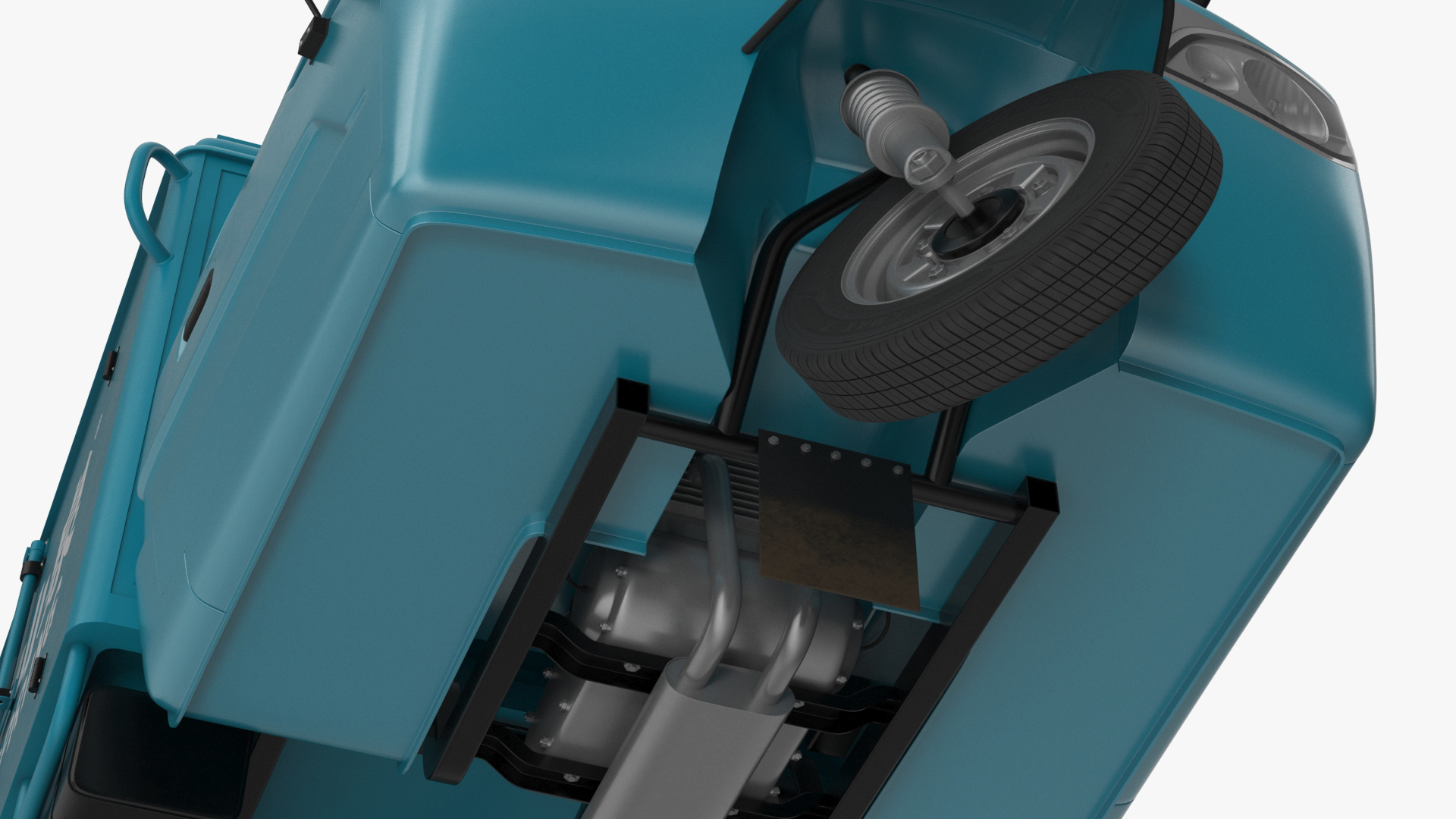 Delivery Trike with Close Body Blue Rigged 3D