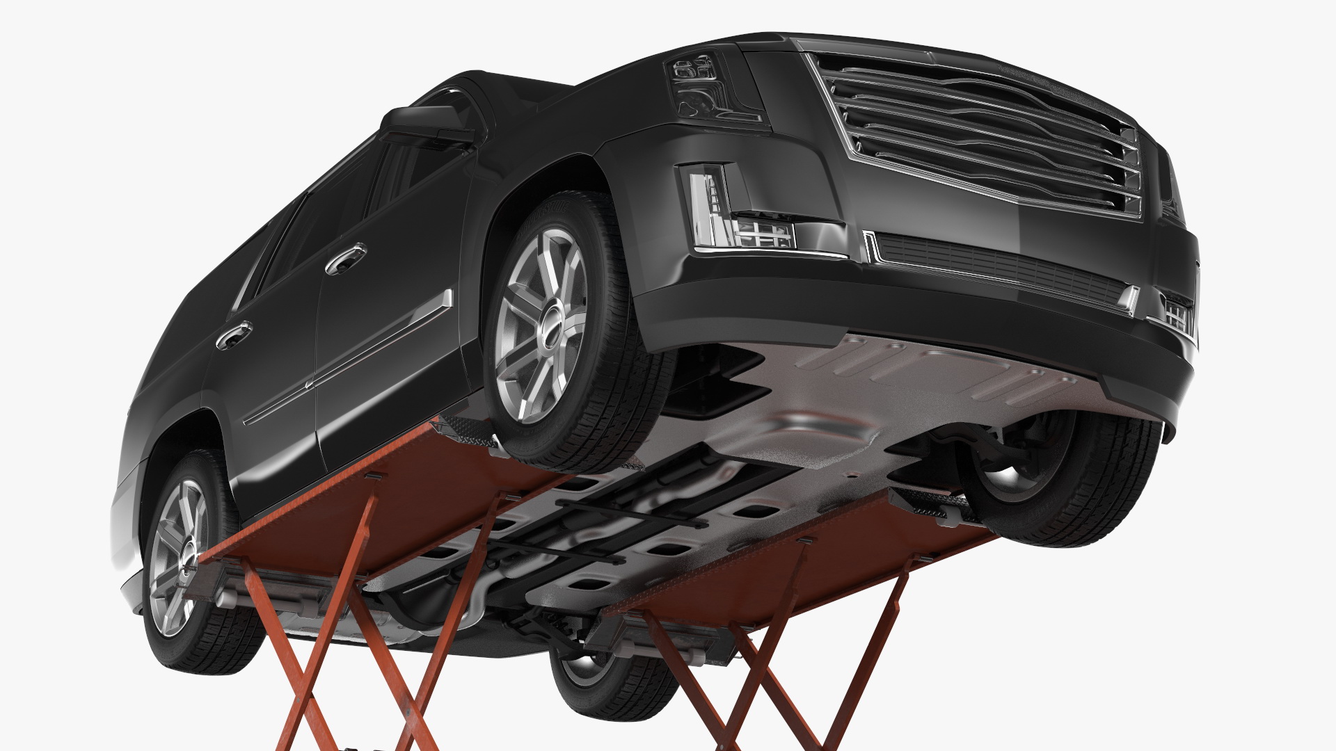 3D Automotive Scissor Lift and Generic SUV 2 Rigged model