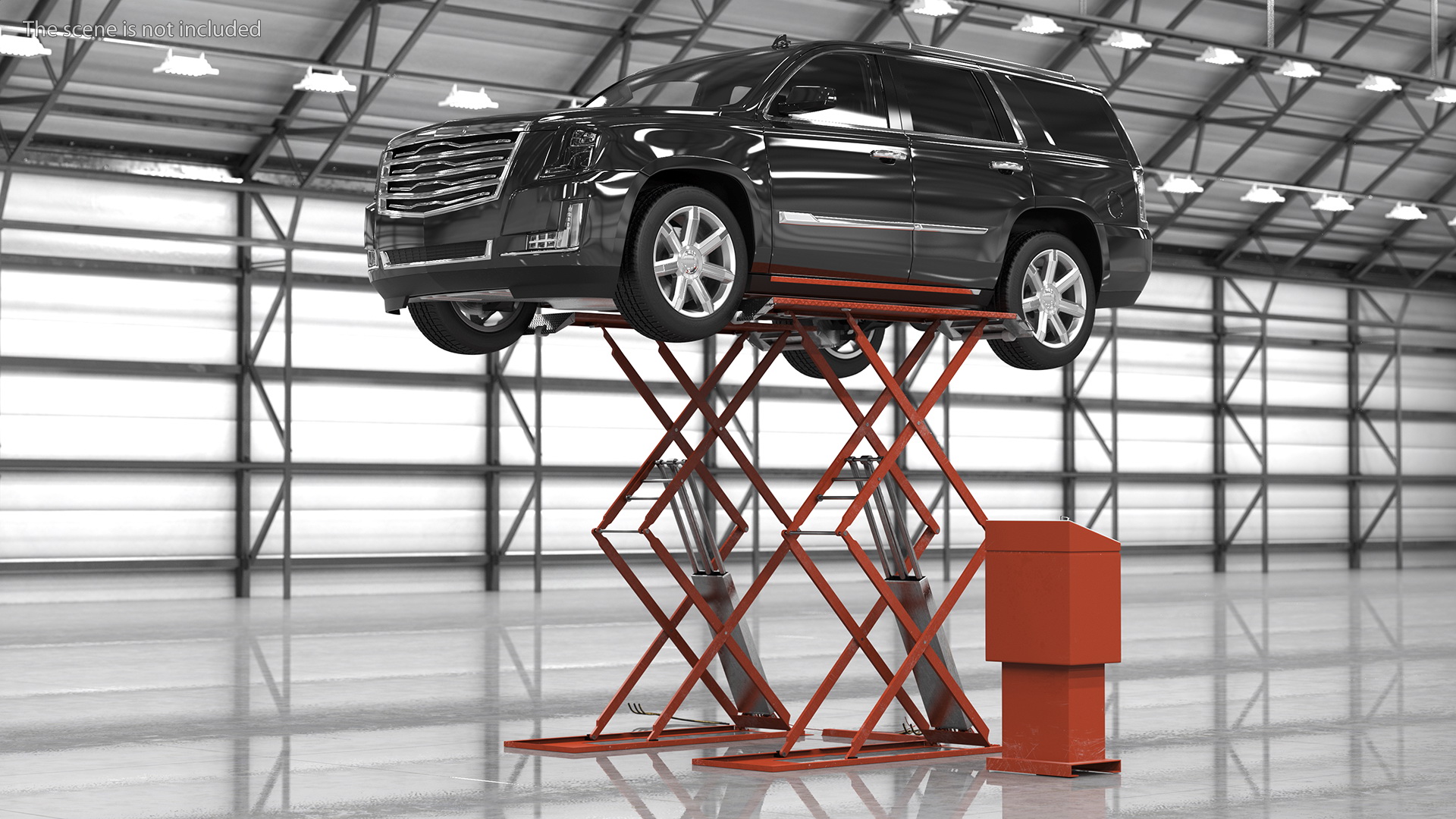 3D Automotive Scissor Lift and Generic SUV 2 Rigged model