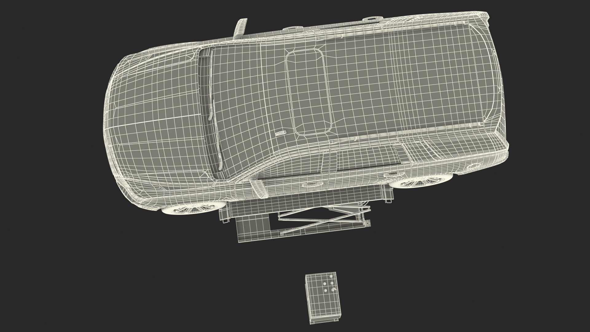 3D Automotive Scissor Lift and Generic SUV 2 Rigged model