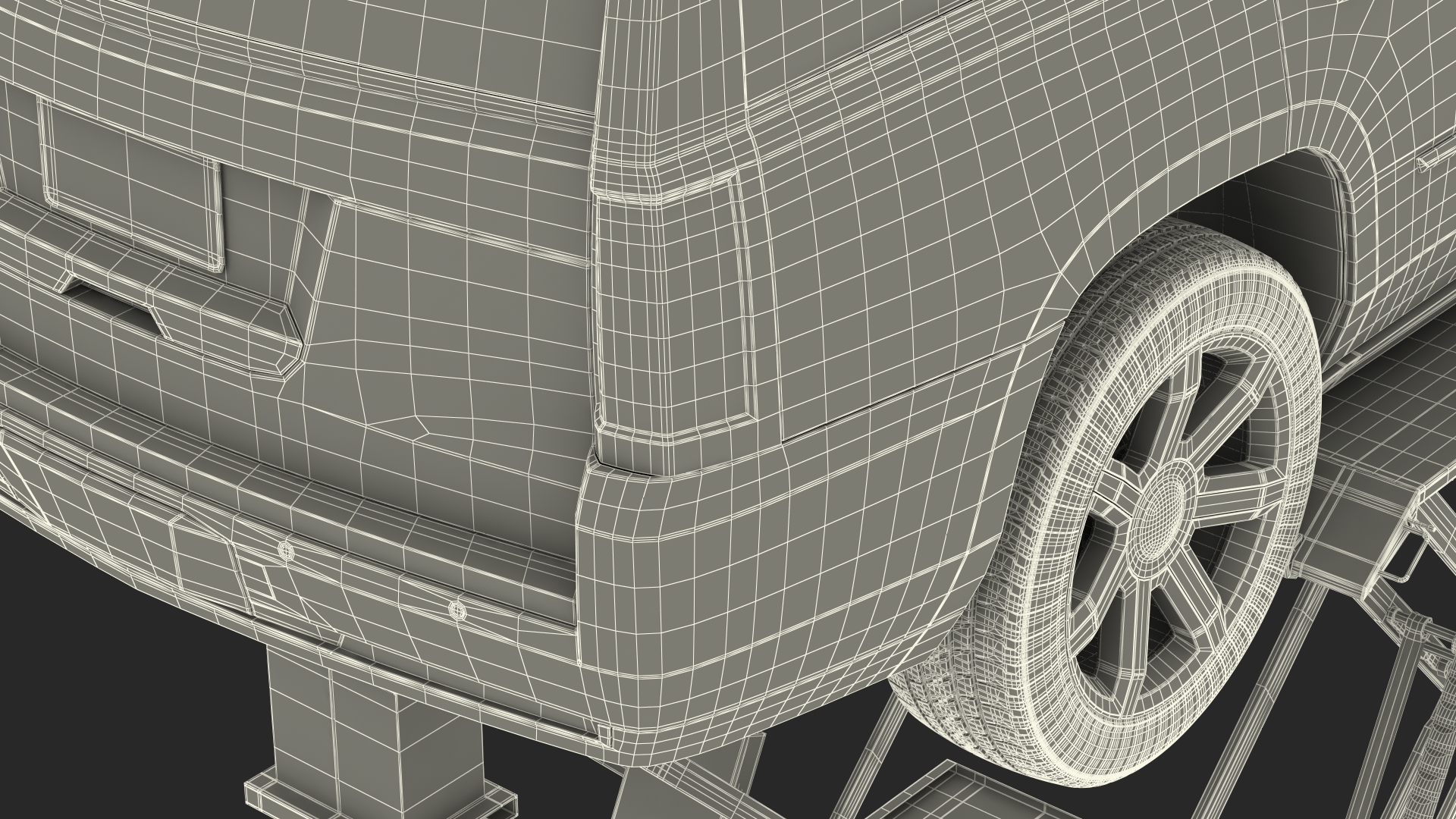 3D Automotive Scissor Lift and Generic SUV 2 Rigged model
