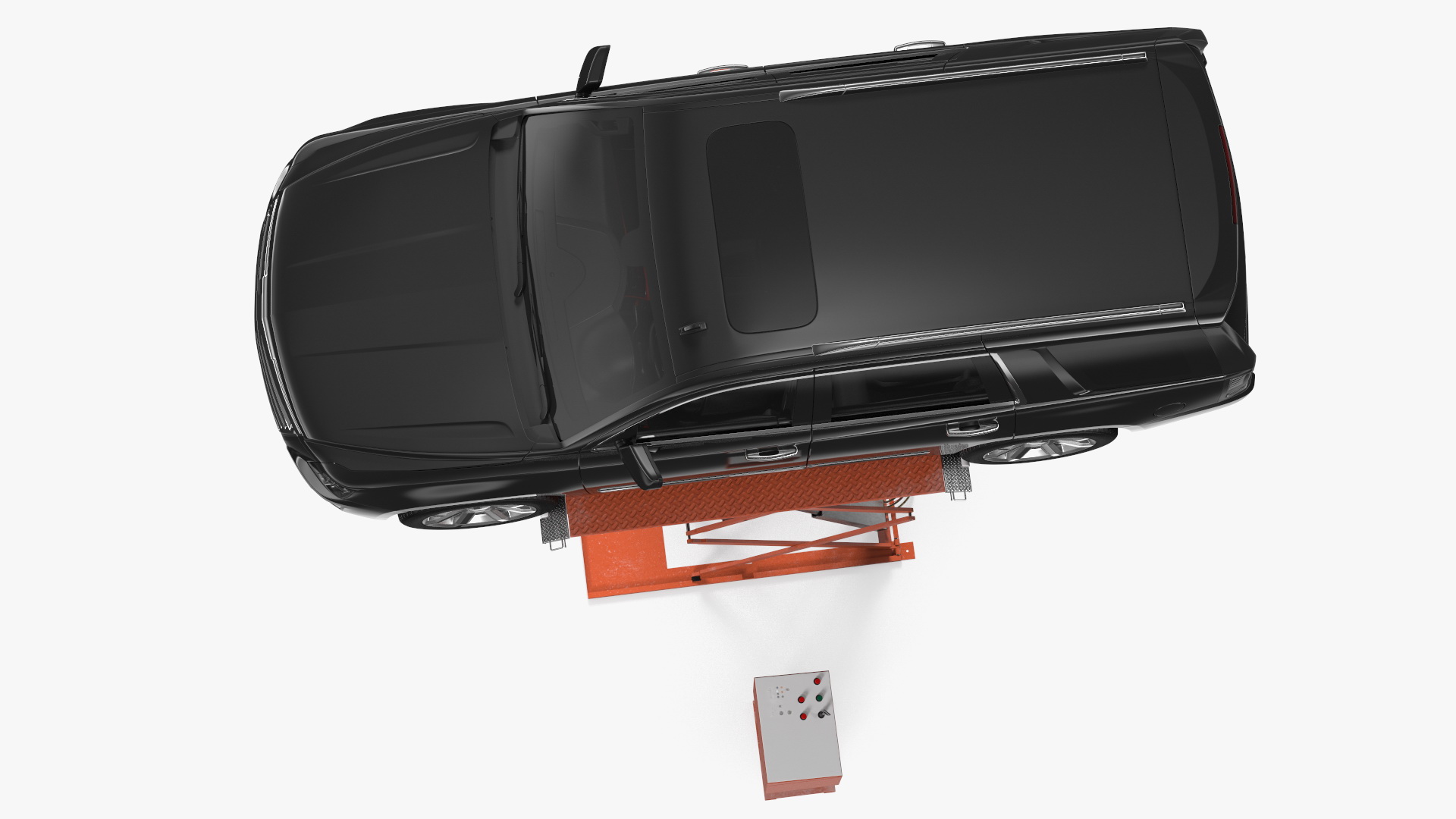 3D Automotive Scissor Lift and Generic SUV 2 Rigged model