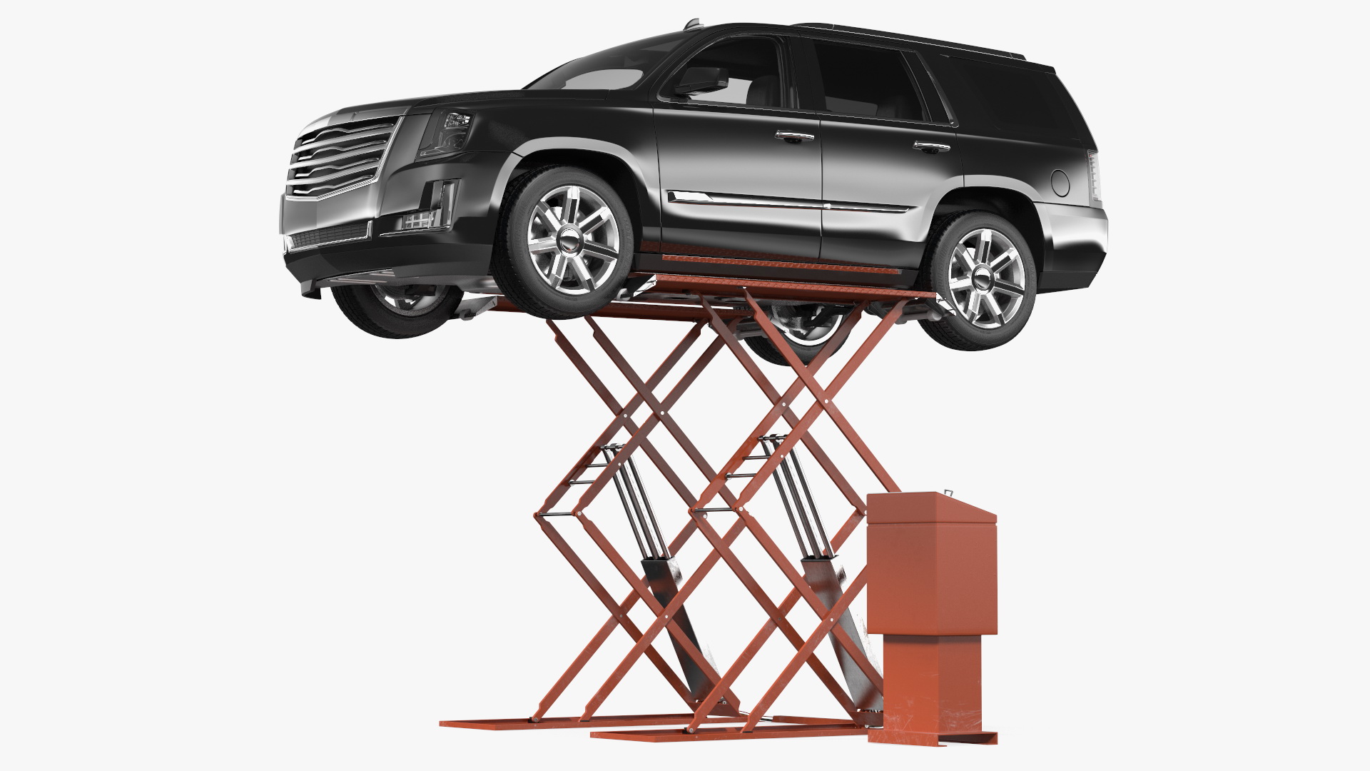 3D Automotive Scissor Lift and Generic SUV 2 Rigged model