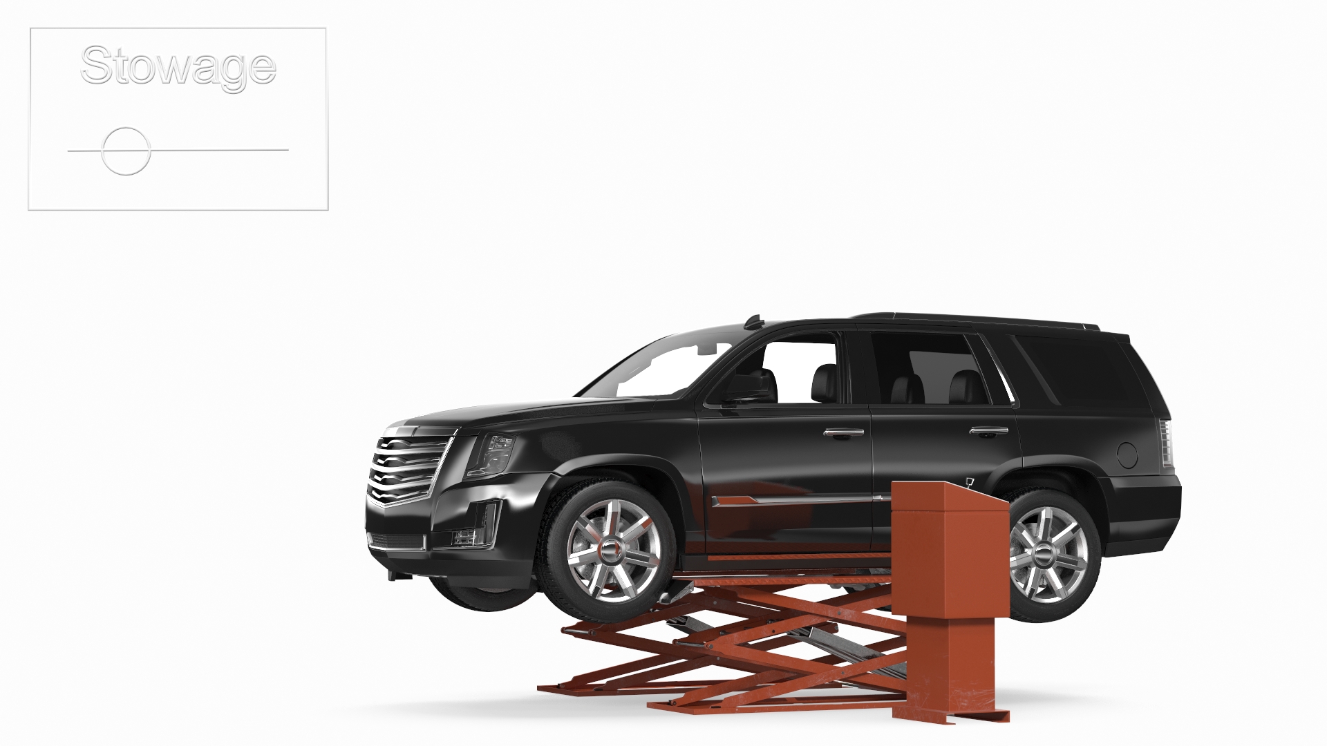 3D Automotive Scissor Lift and Generic SUV 2 Rigged model