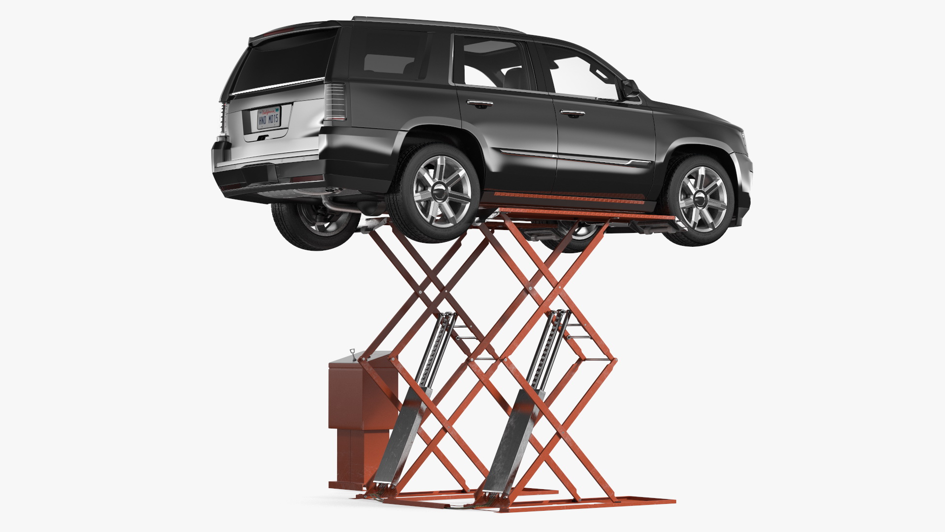 3D Automotive Scissor Lift and Generic SUV 2 Rigged model