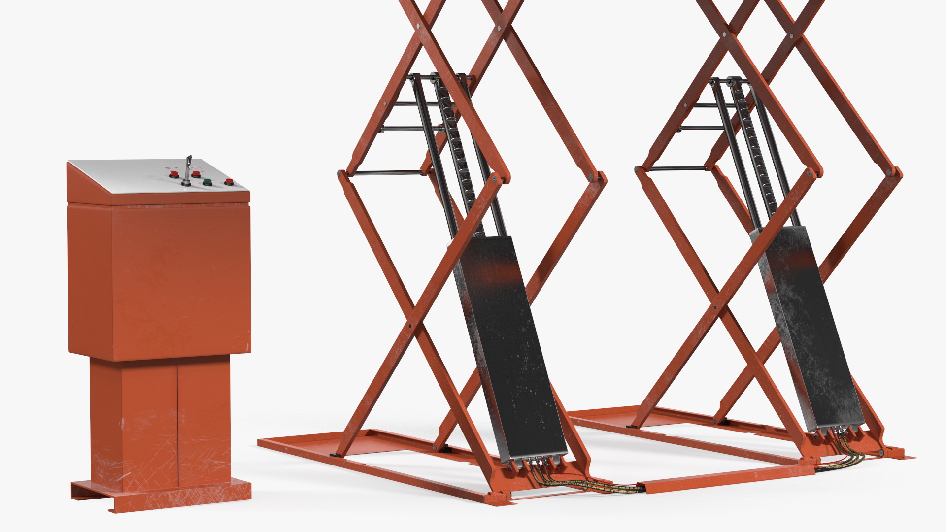 3D Automotive Scissor Lift and Generic SUV 2 Rigged model