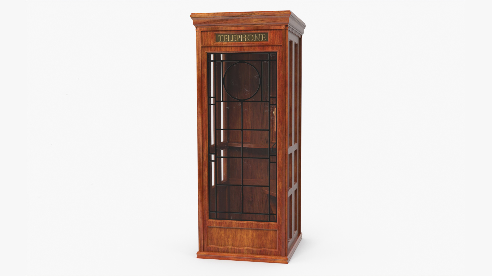 3D model Vintage Wooden Telephone Booth