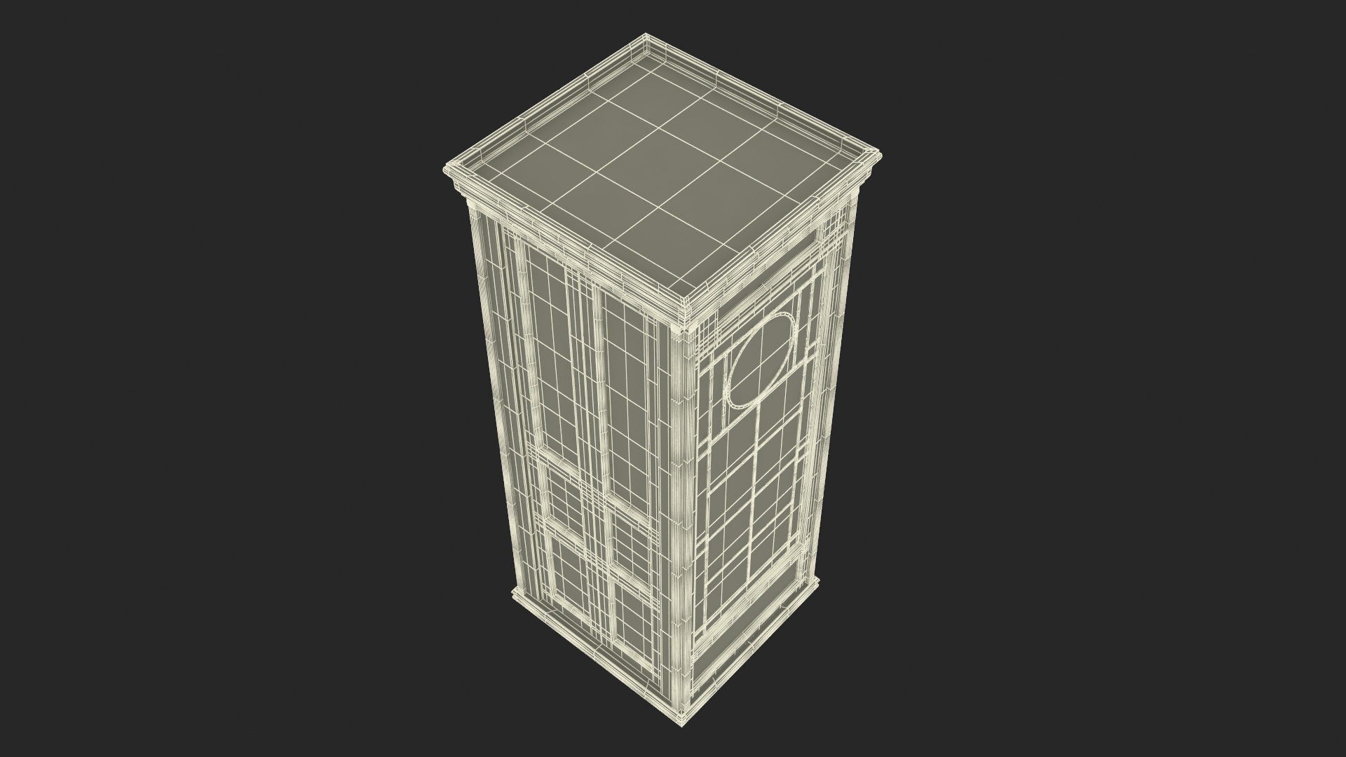3D model Vintage Wooden Telephone Booth
