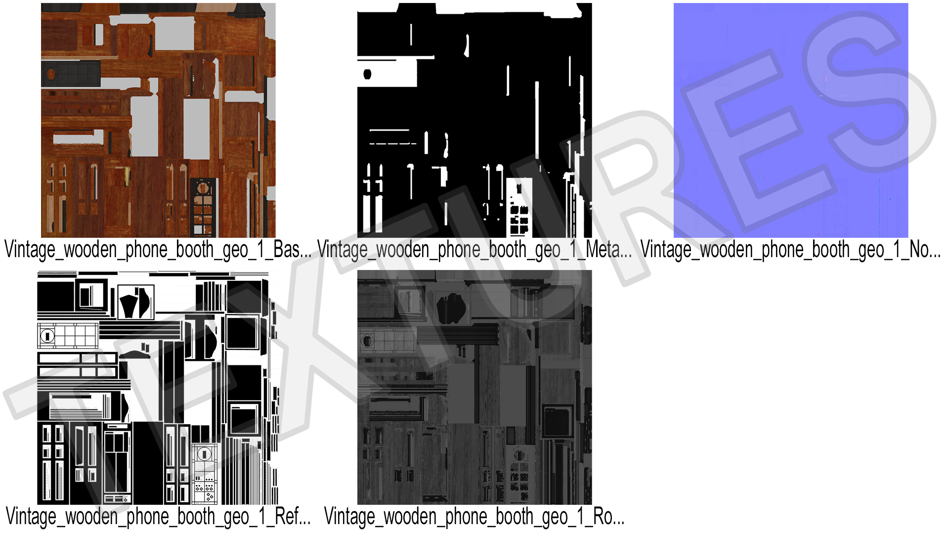 3D model Vintage Wooden Telephone Booth