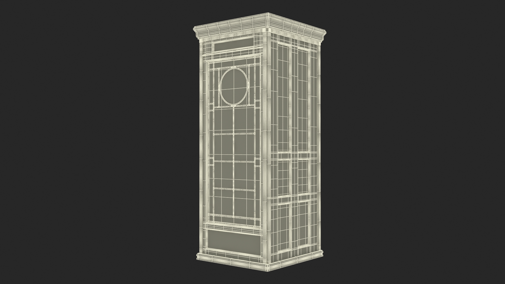 3D model Vintage Wooden Telephone Booth