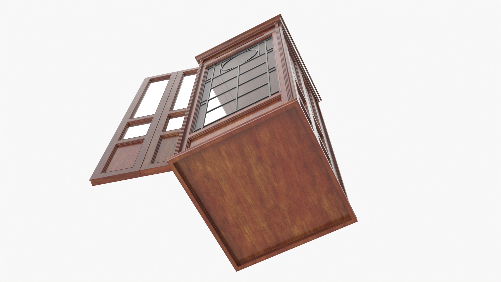 3D model Vintage Wooden Telephone Booth