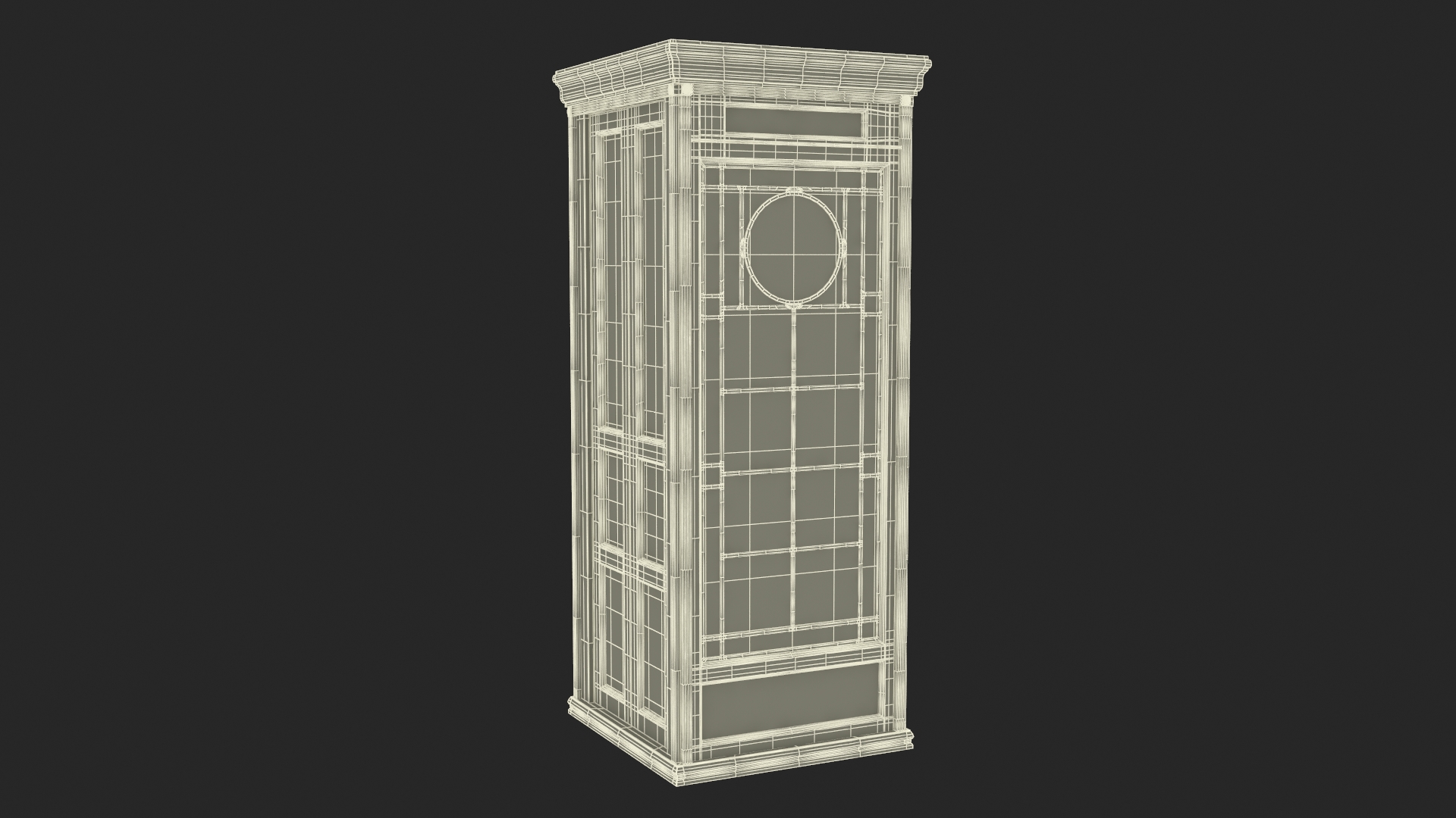 3D model Vintage Wooden Telephone Booth