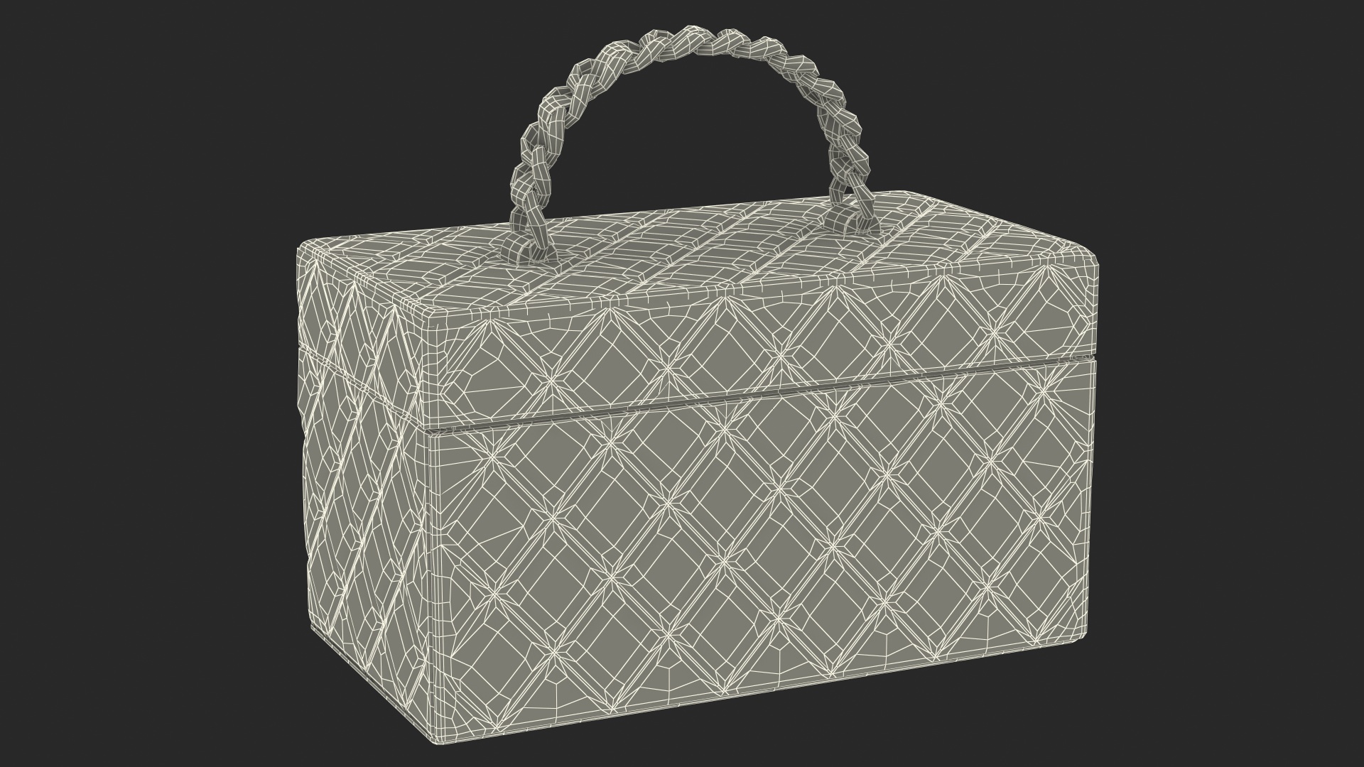 3D Chanel Vintage Black Quilted Lambskin Cosmetic Bag Train Case