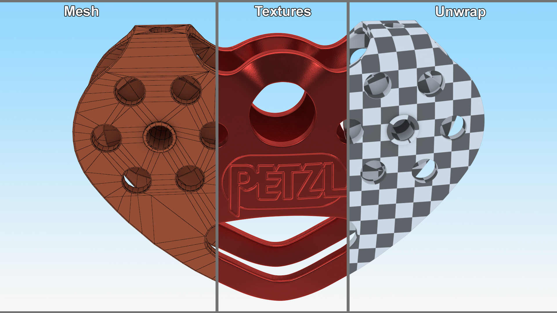 3D Zip Line Tandem Pulley Petzl model