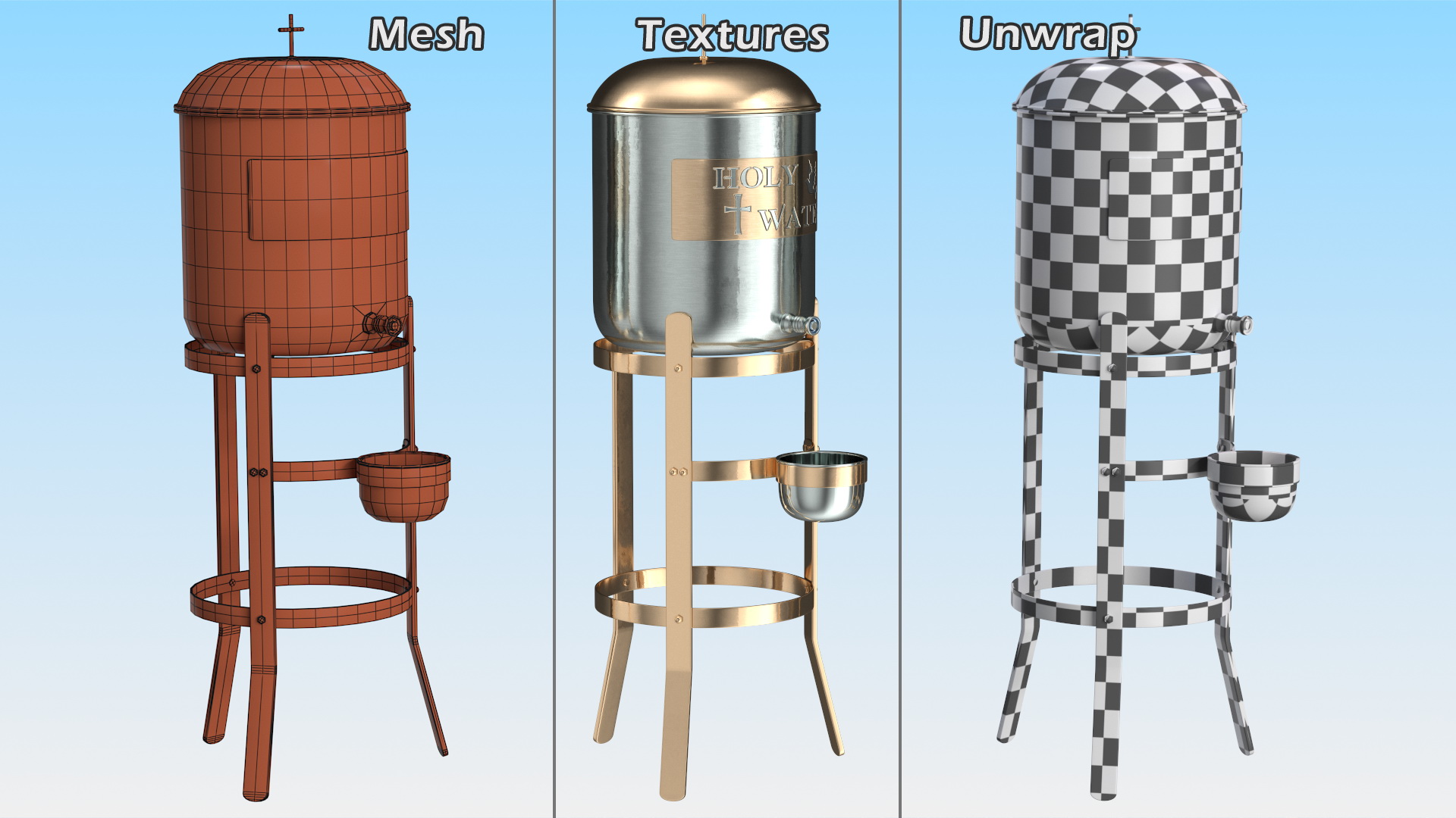 3D Holy Water Tank with Stand