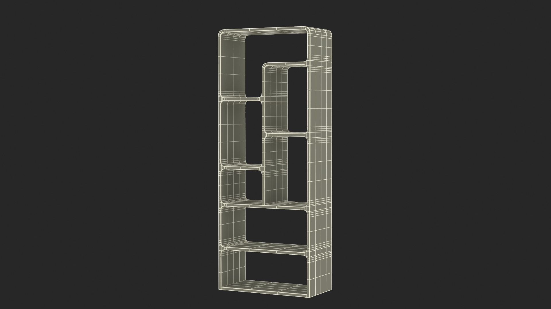3D Designer Bookshelf Furniture model