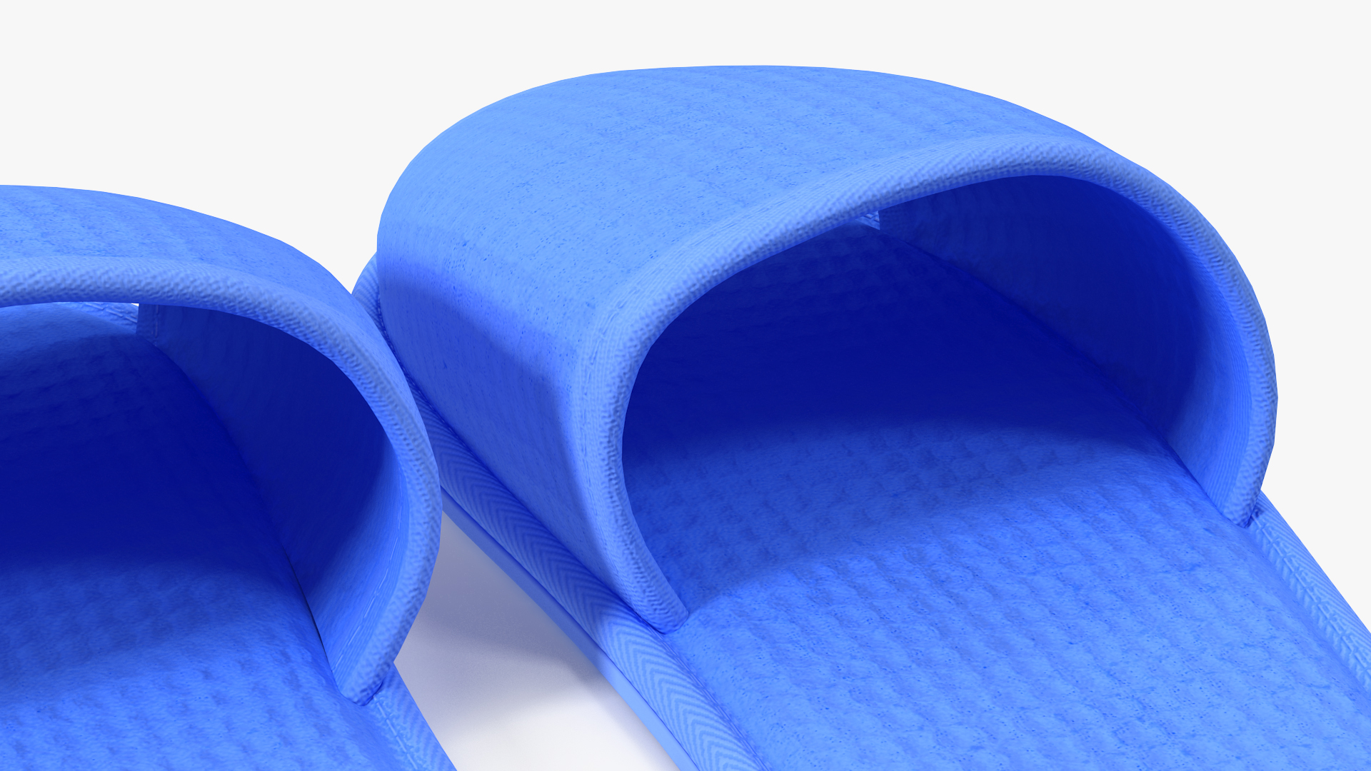 Waffled Hotel Slippers Blue 3D