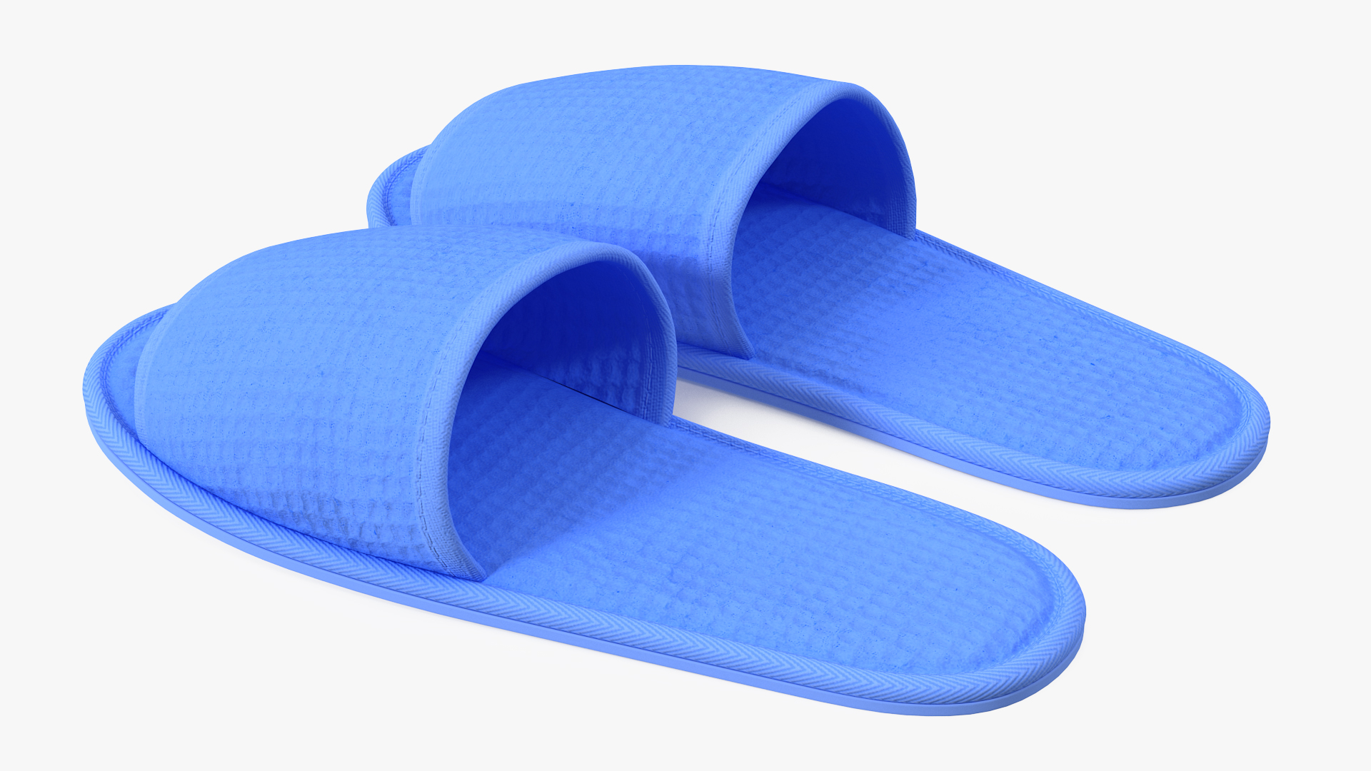 Waffled Hotel Slippers Blue 3D