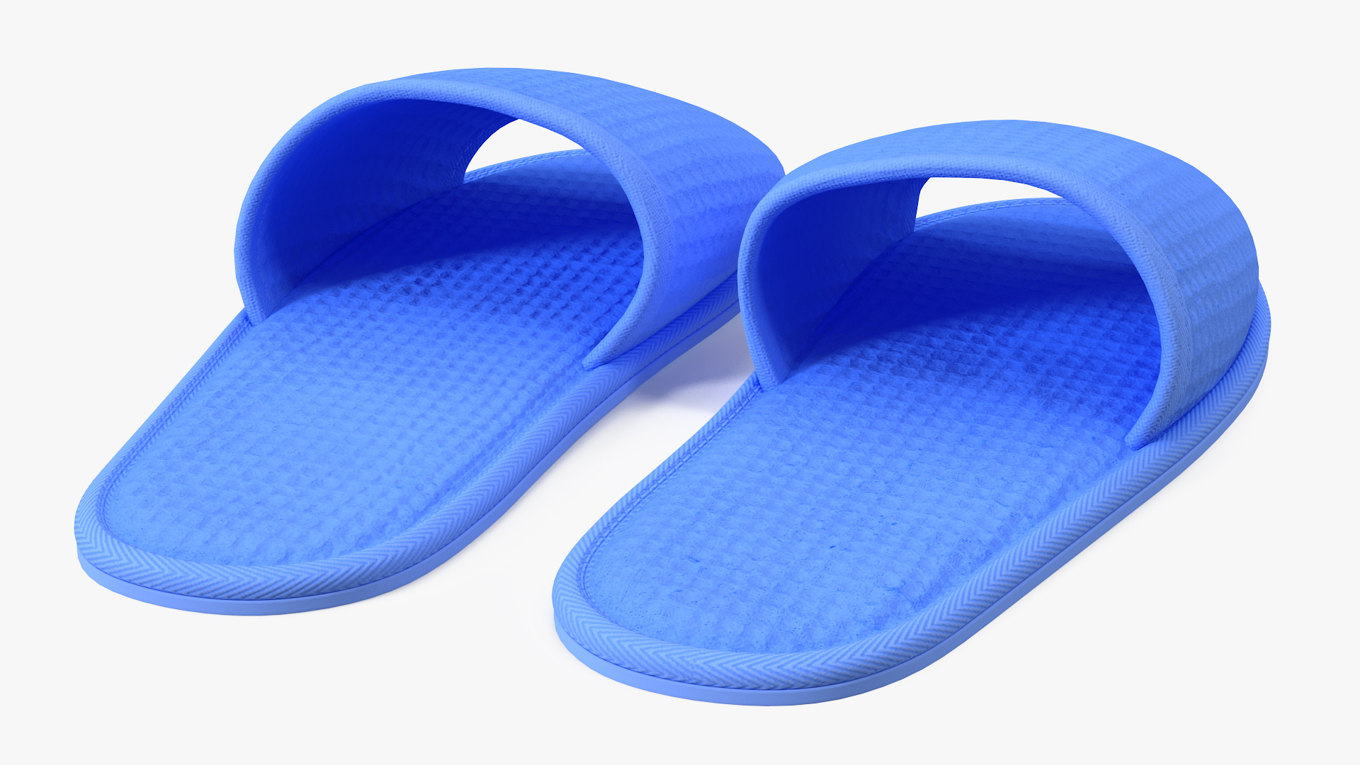 Waffled Hotel Slippers Blue 3D