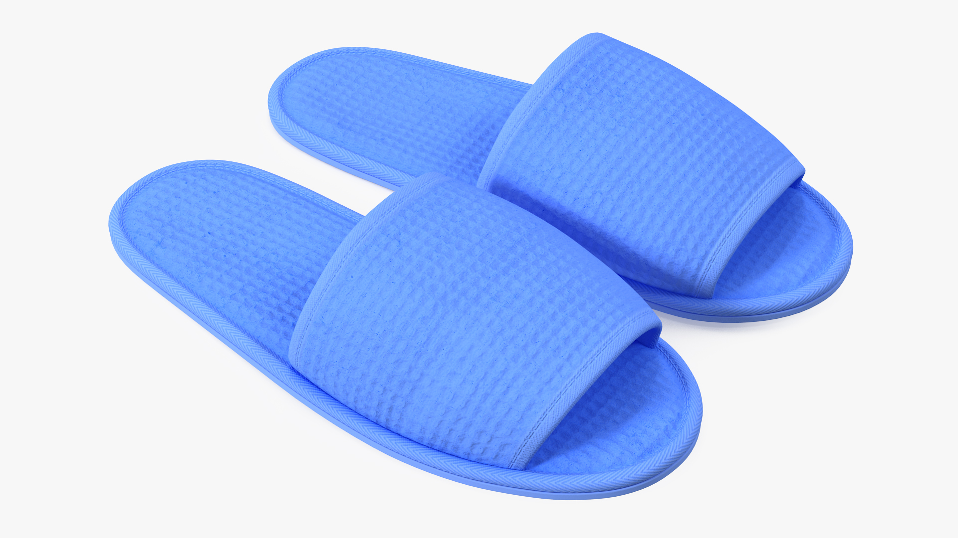 Waffled Hotel Slippers Blue 3D