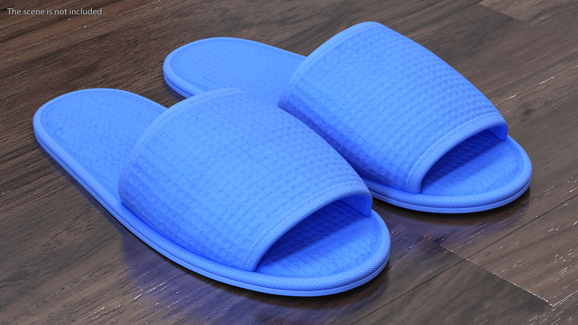 Waffled Hotel Slippers Blue 3D