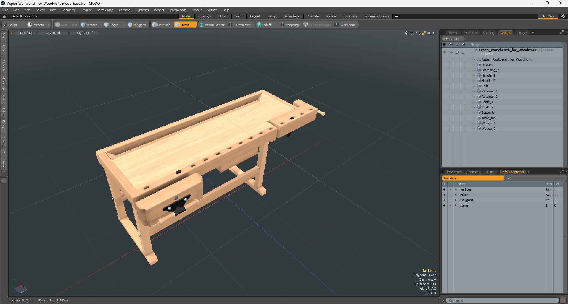 3D Aspen Workbench for Woodwork model