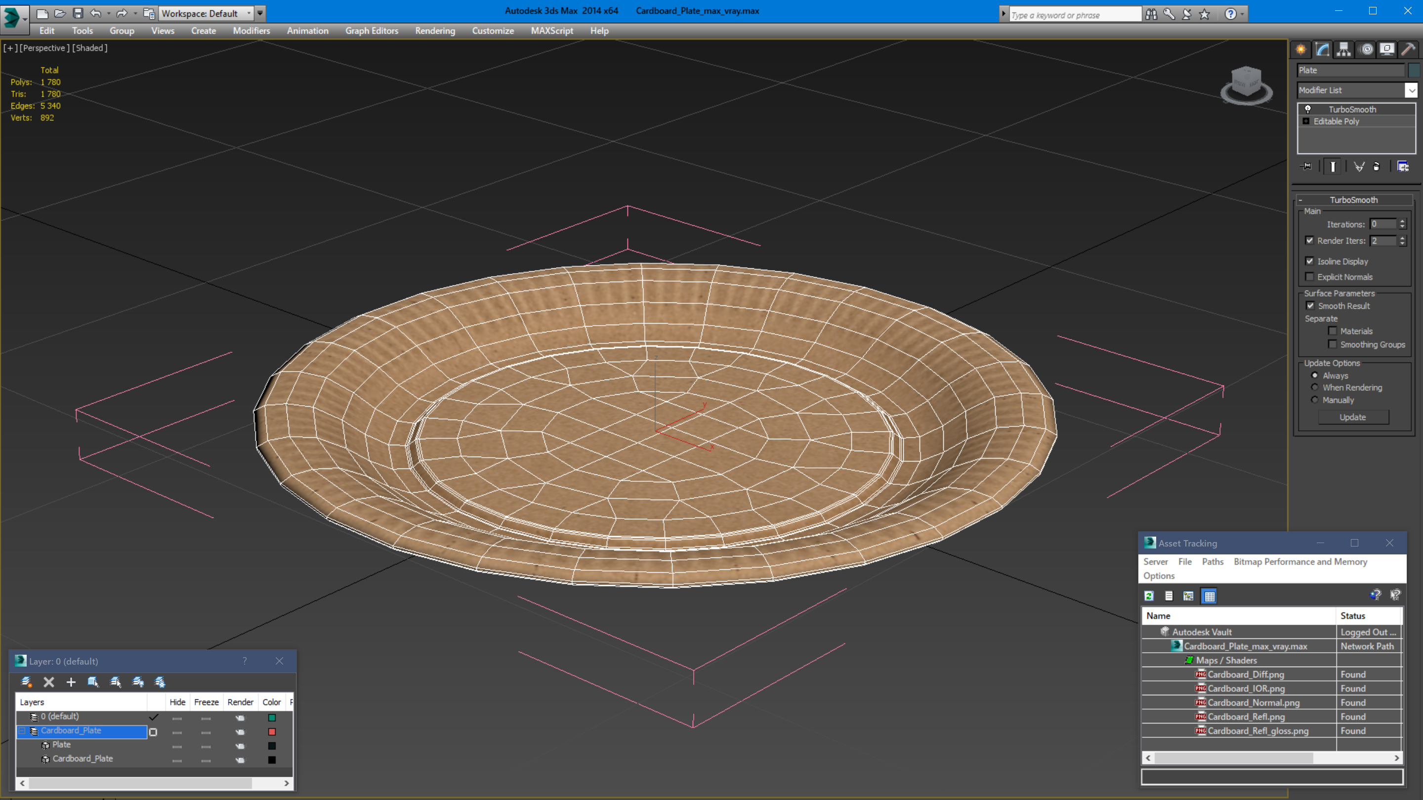 3D model Cardboard Plate