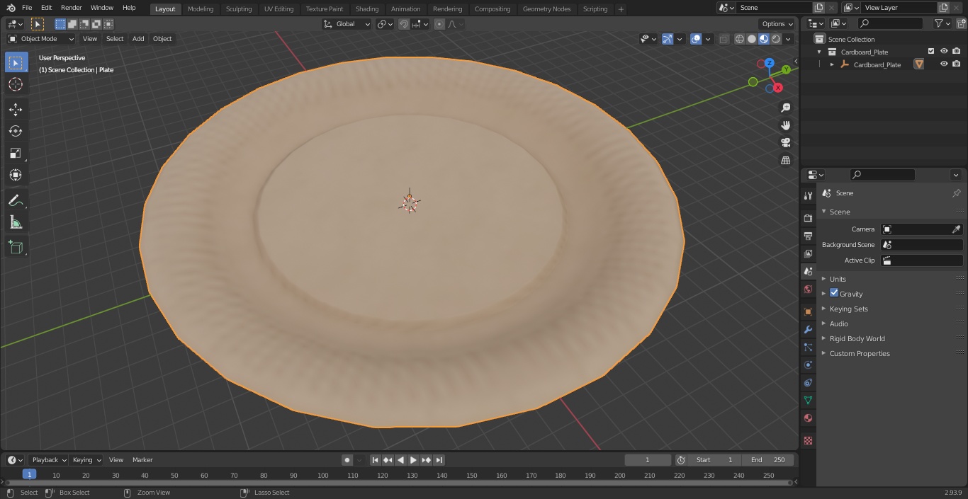 3D model Cardboard Plate