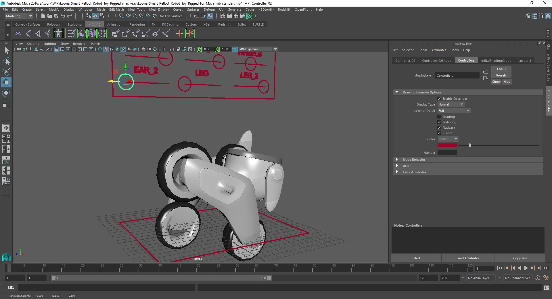 Loona Smart Petbot Robot Toy Rigged for Maya 3D model