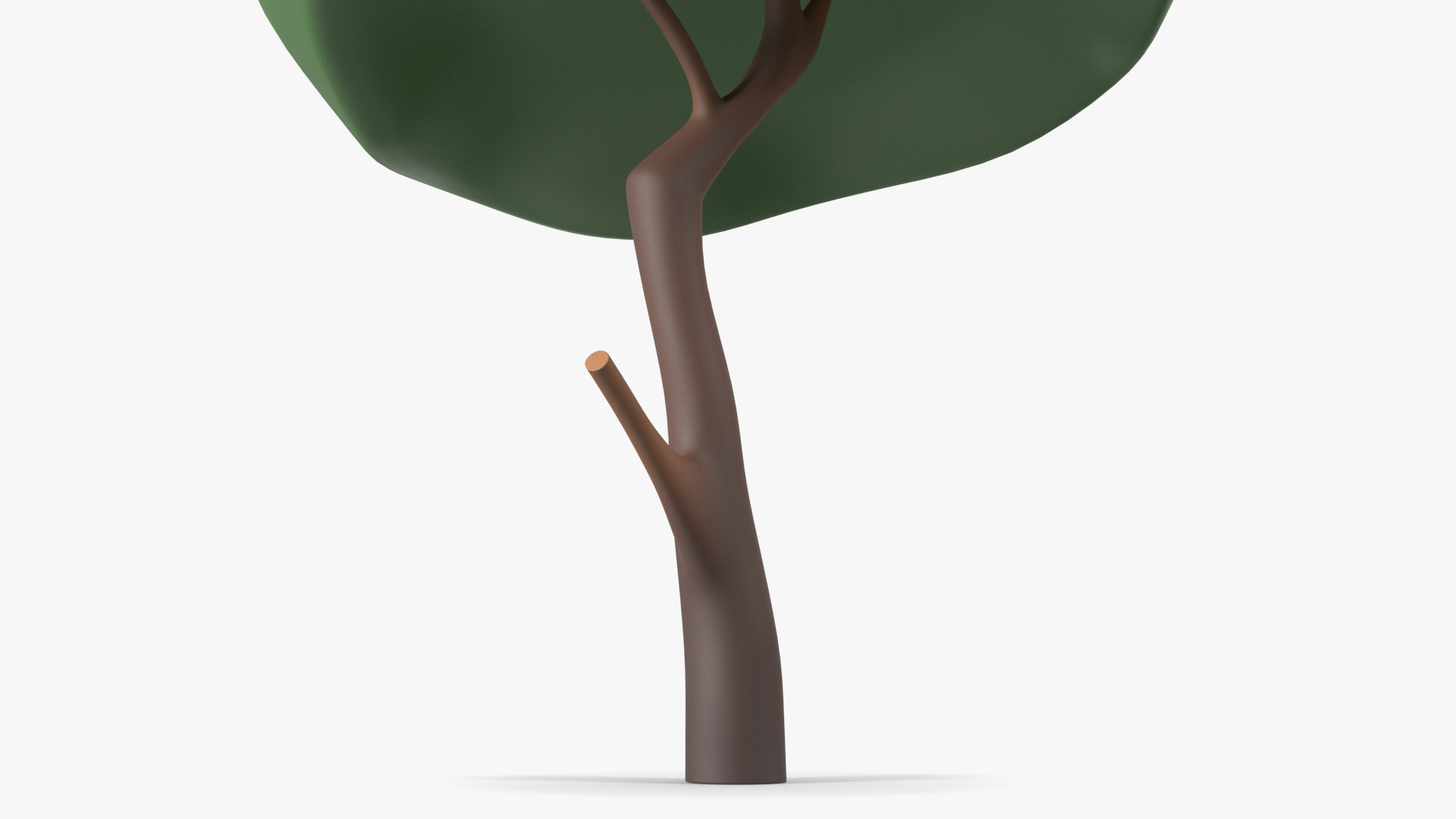 Small Cartoon Tree Crooked Simple Coloring 3D