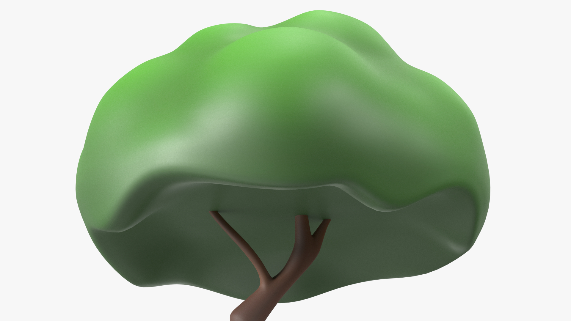 Small Cartoon Tree Crooked Simple Coloring 3D