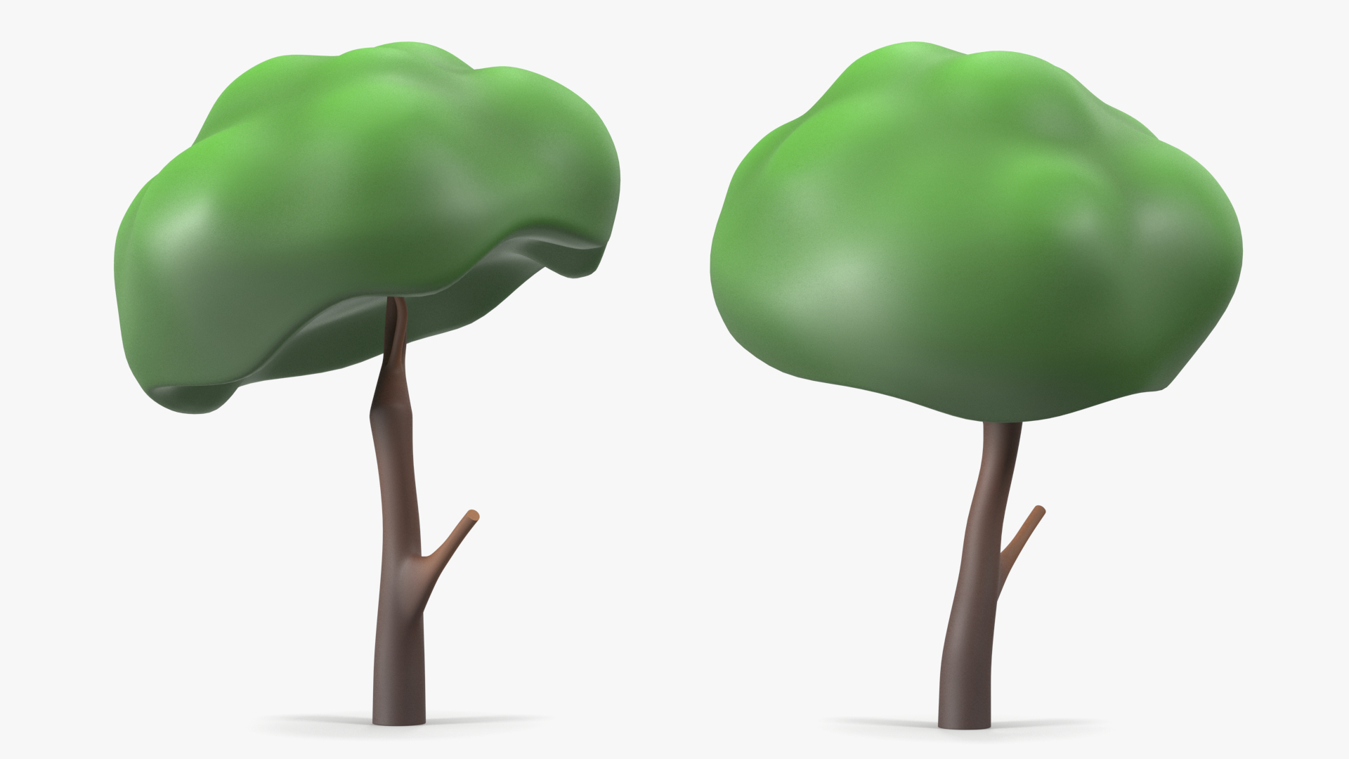 Small Cartoon Tree Crooked Simple Coloring 3D