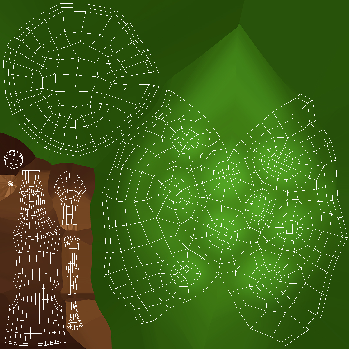 Small Cartoon Tree Crooked Simple Coloring 3D