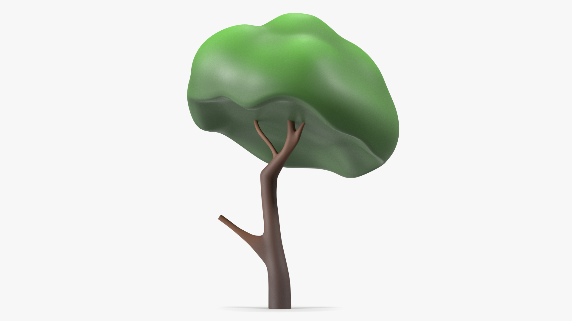 Small Cartoon Tree Crooked Simple Coloring 3D