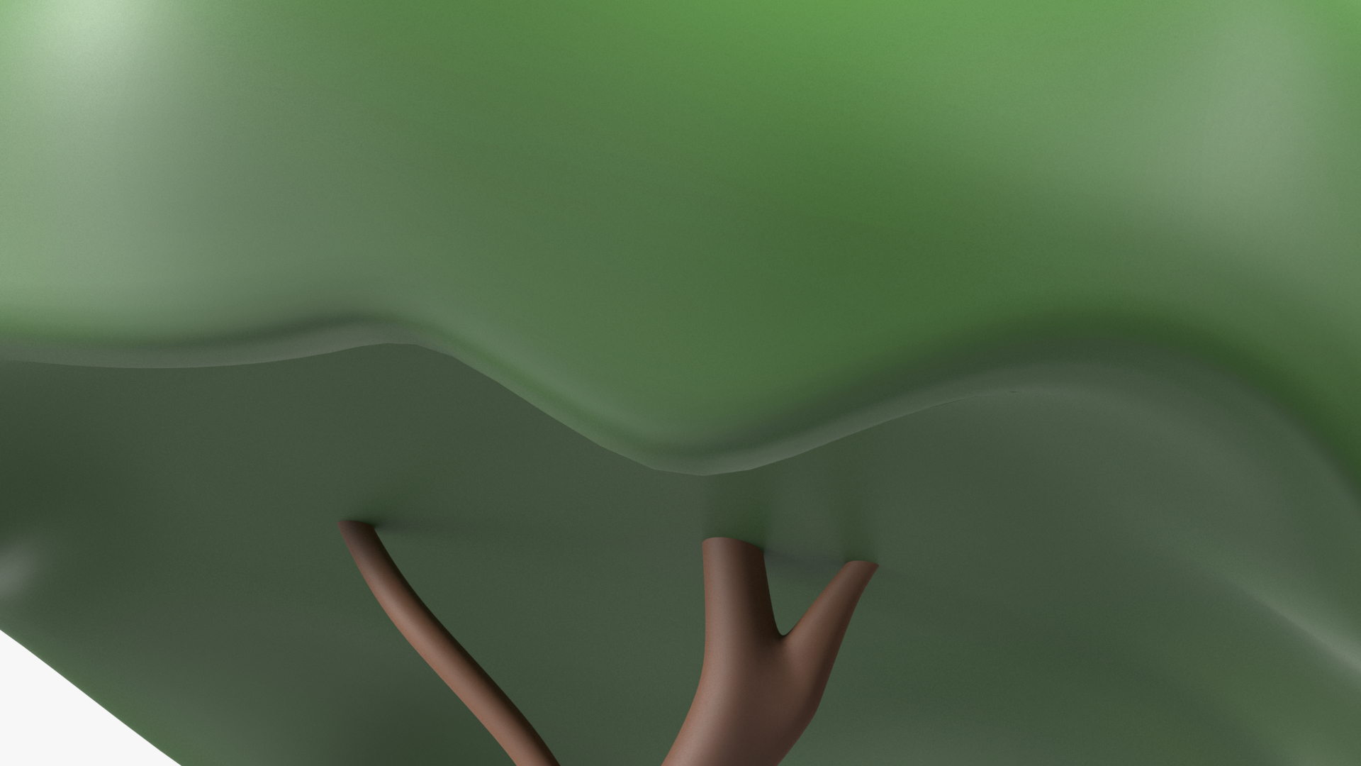 Small Cartoon Tree Crooked Simple Coloring 3D