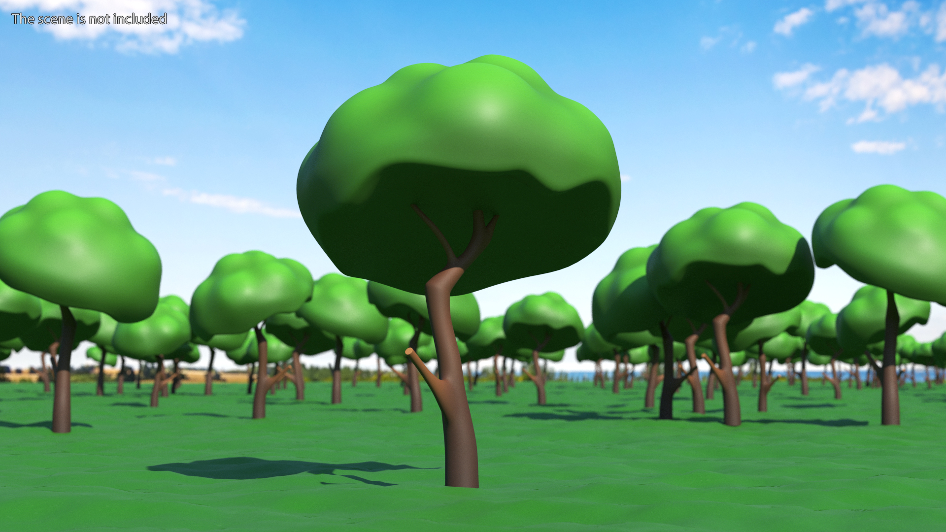 Small Cartoon Tree Crooked Simple Coloring 3D