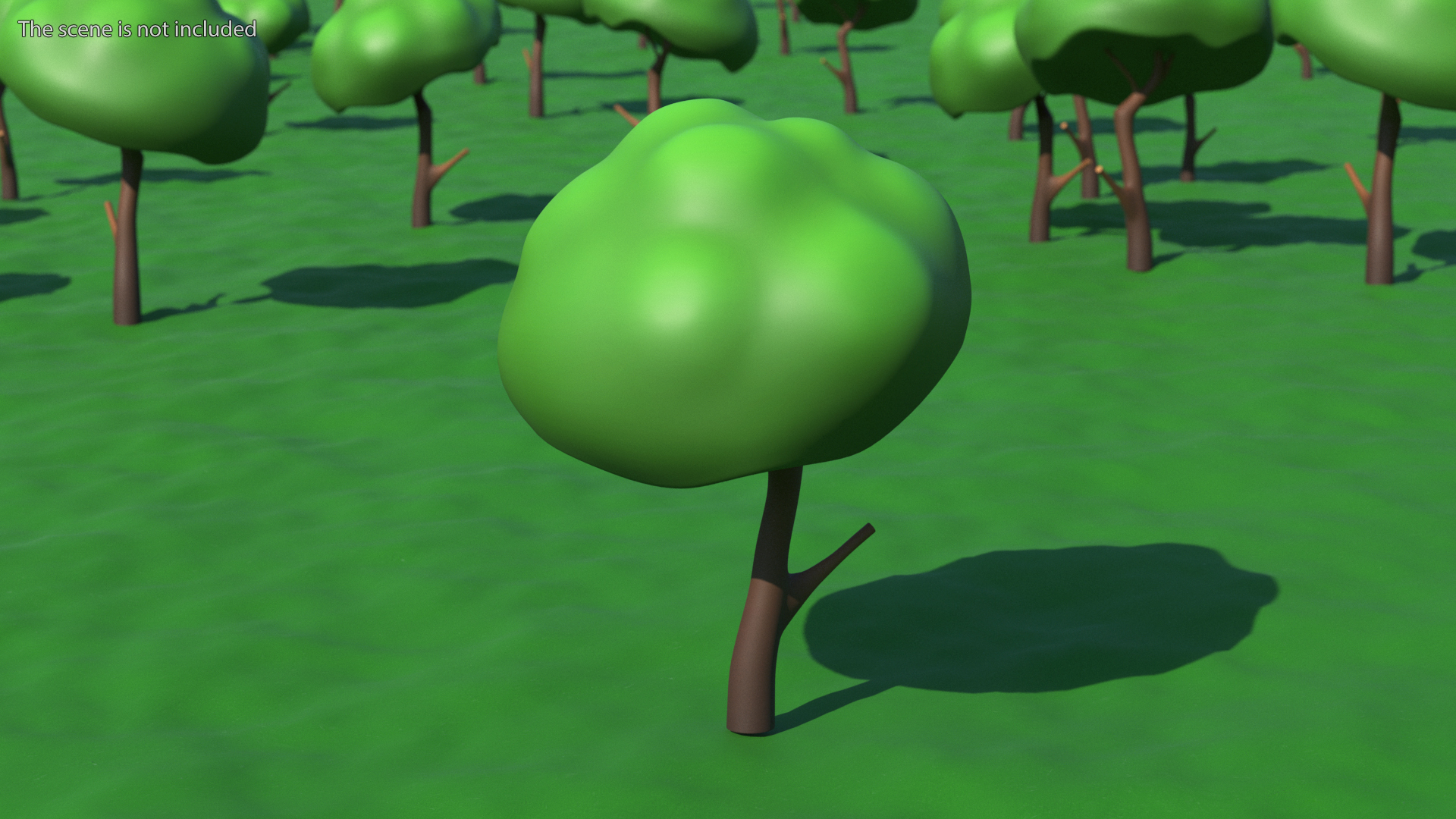 Small Cartoon Tree Crooked Simple Coloring 3D