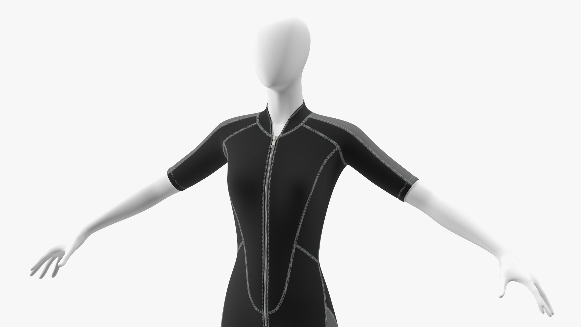 Woman Wetsuit Shorty Version Black 3D model