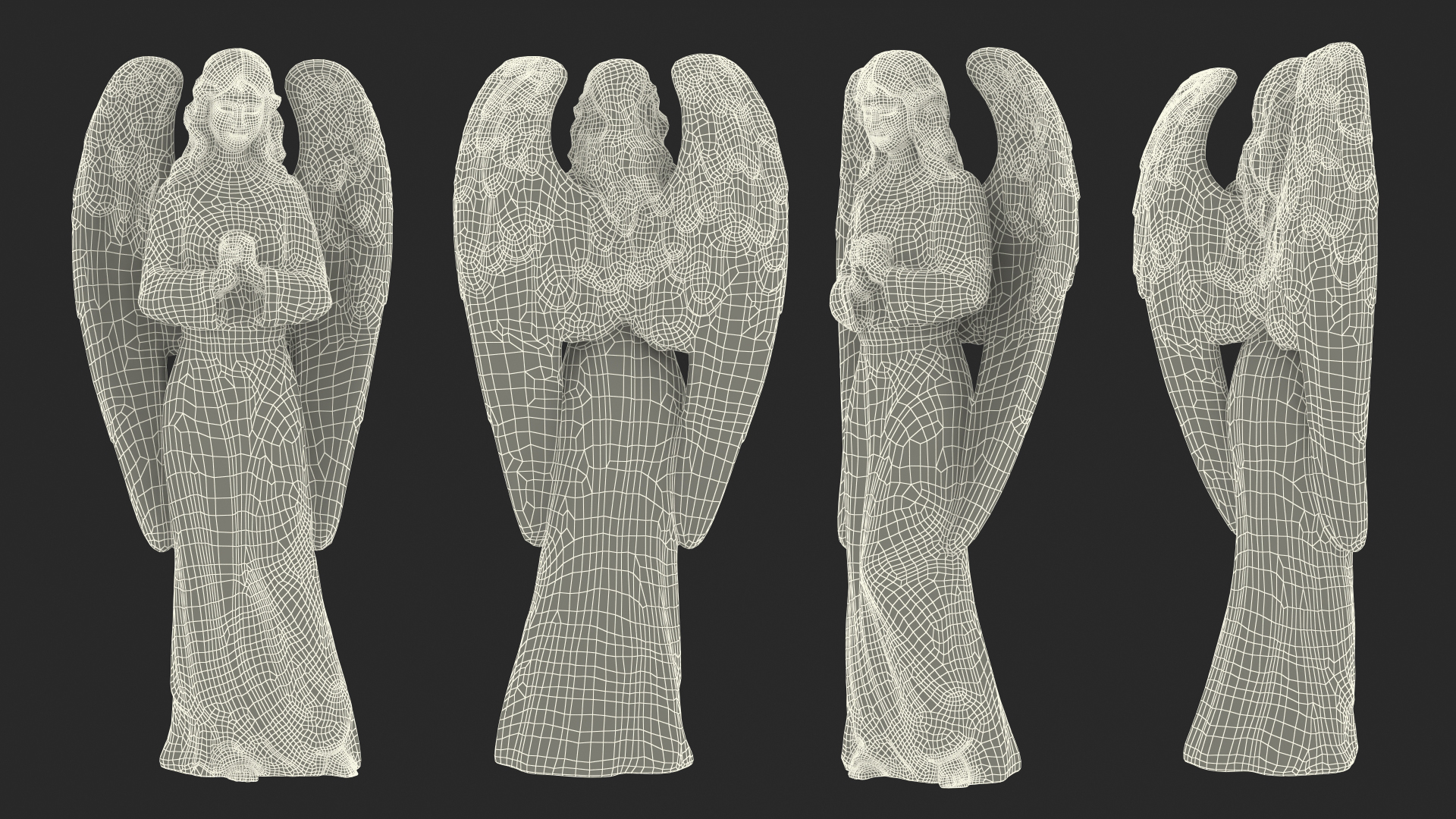 Angel Outdoor Garden Statue 3D