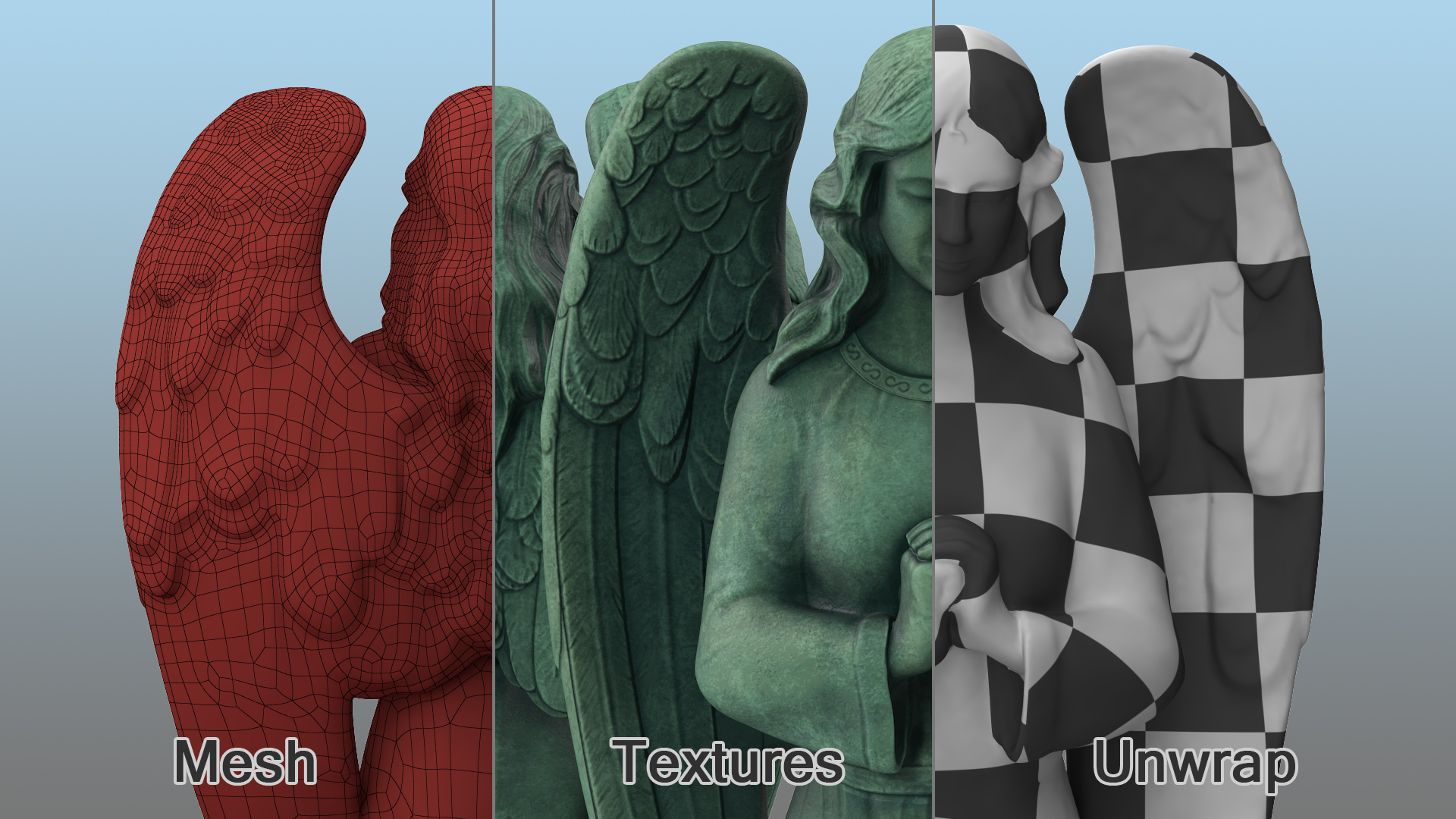 Angel Outdoor Garden Statue 3D
