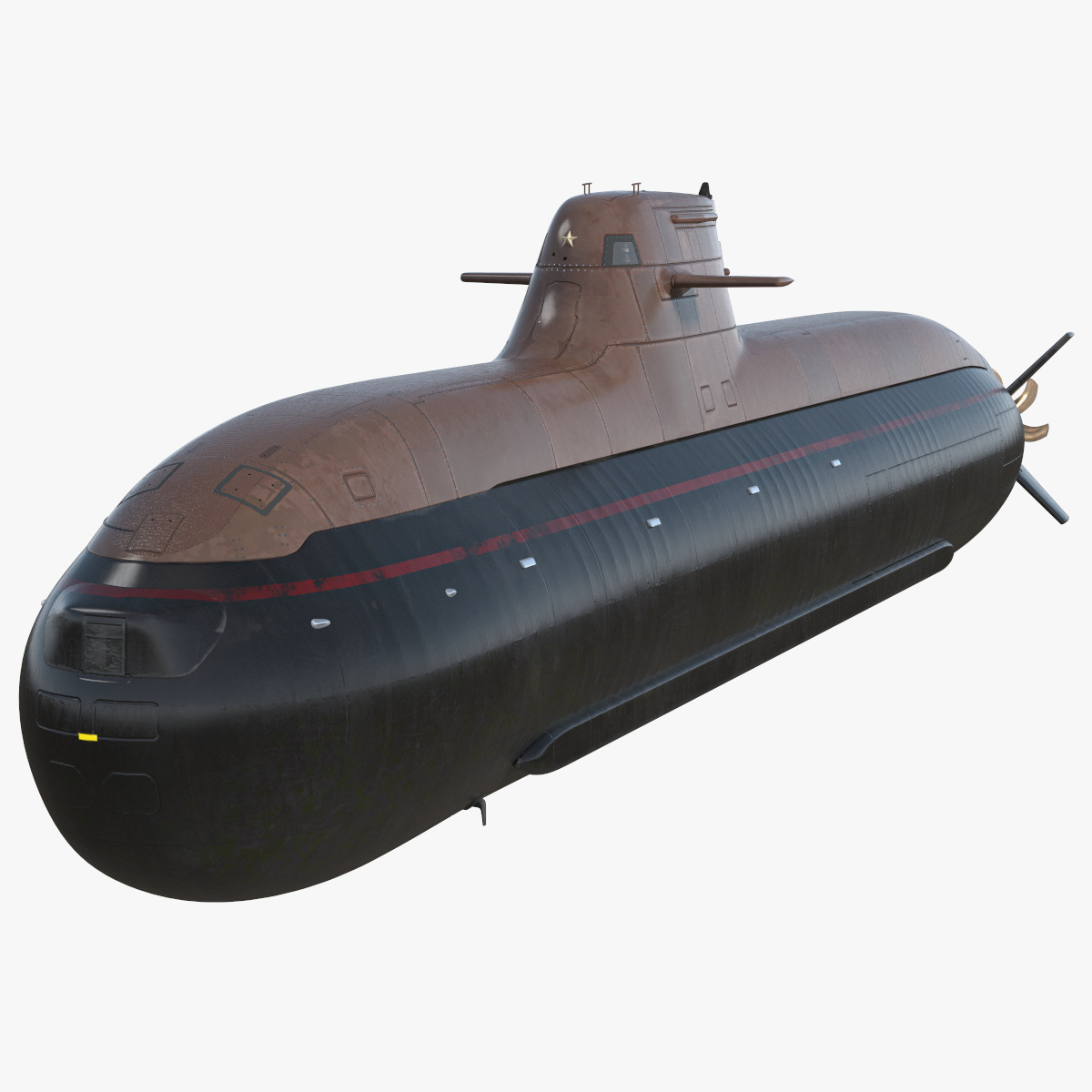 Compact Submarine HDW Class 212A Wet Rigged for Cinema 4D 3D