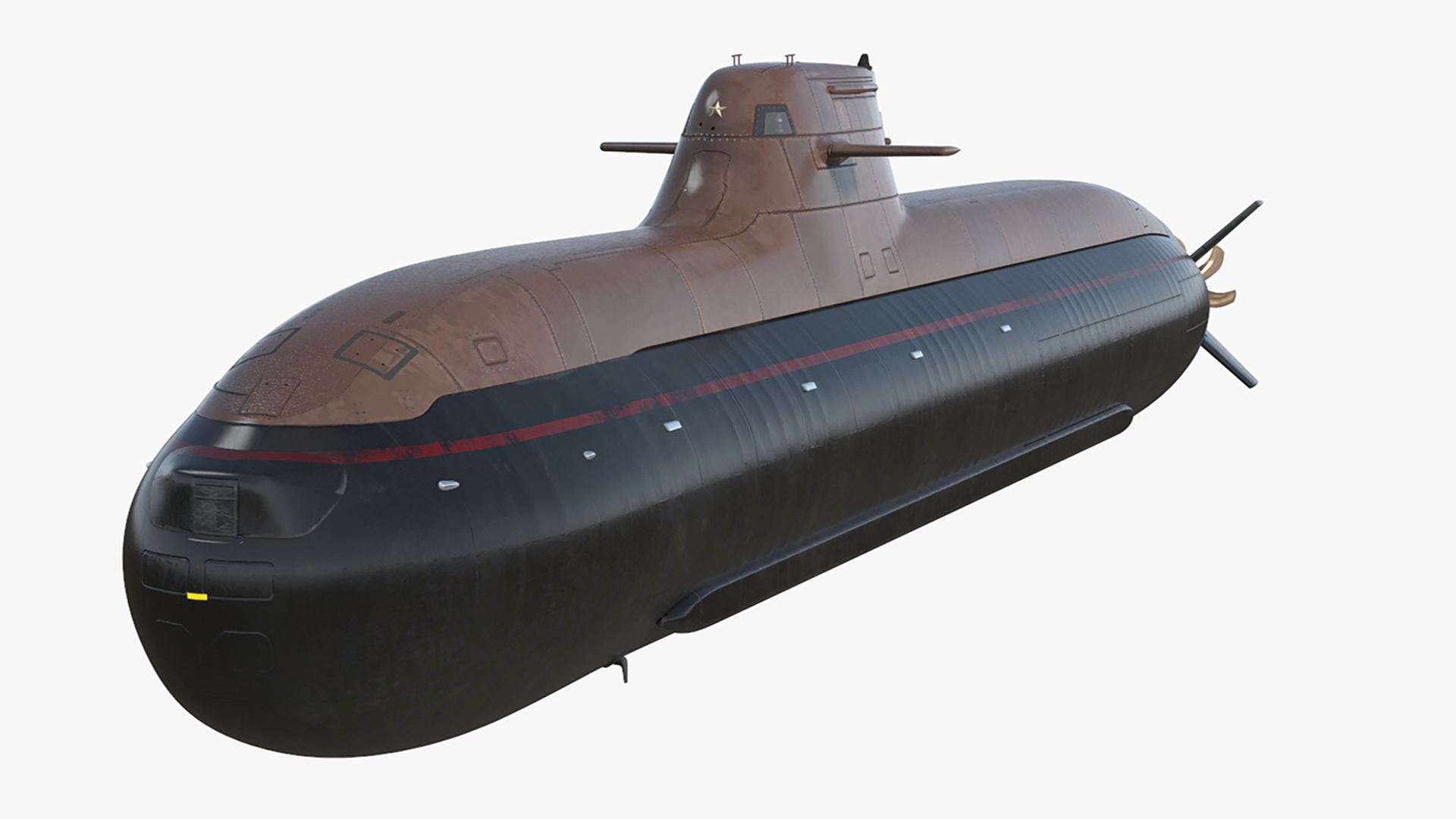 Compact Submarine HDW Class 212A Wet Rigged for Cinema 4D 3D
