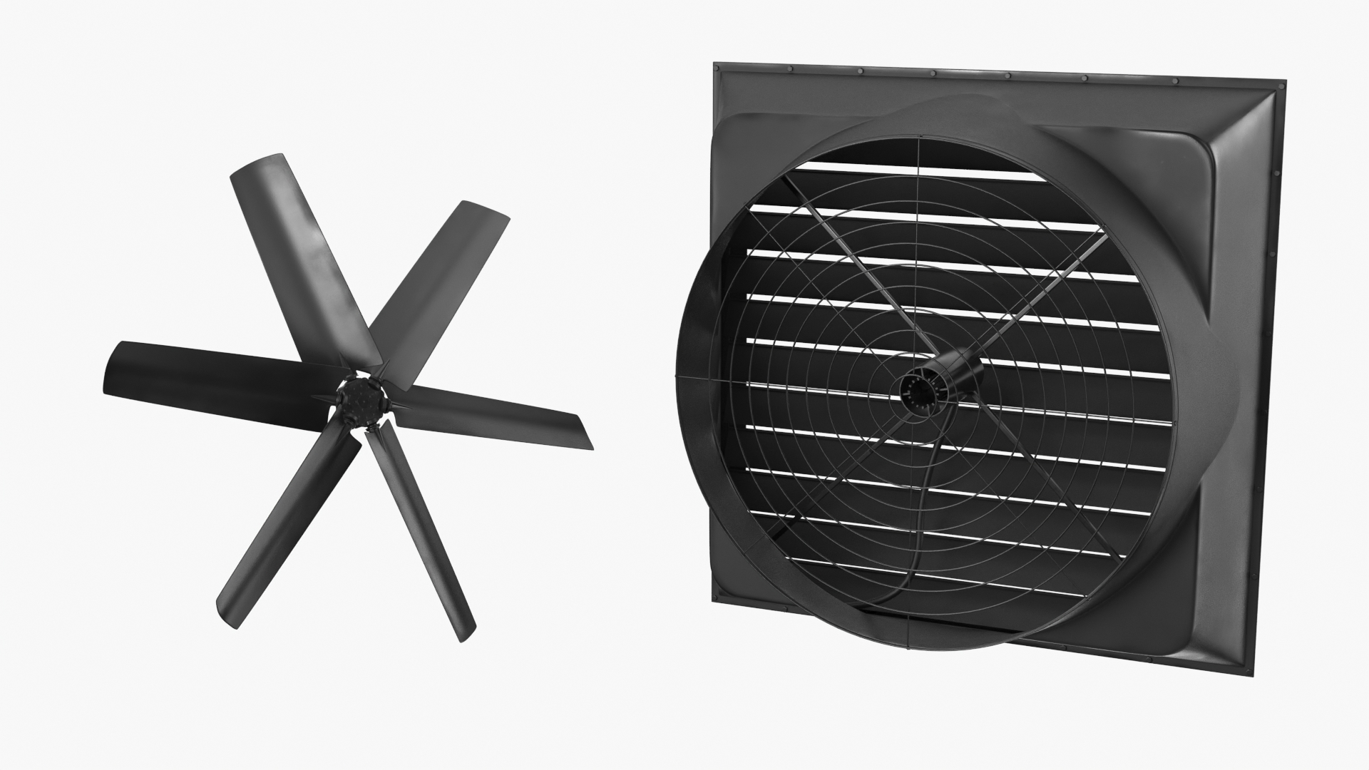Roof Exhaust Ventilation Fan Black 3D model