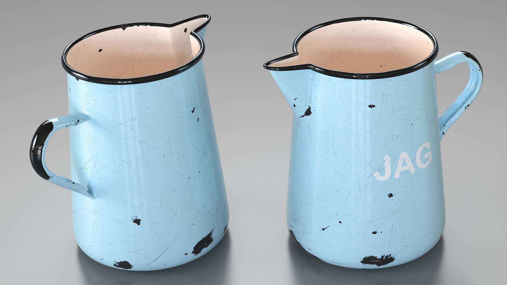 Enamel Jug Old 3D model
