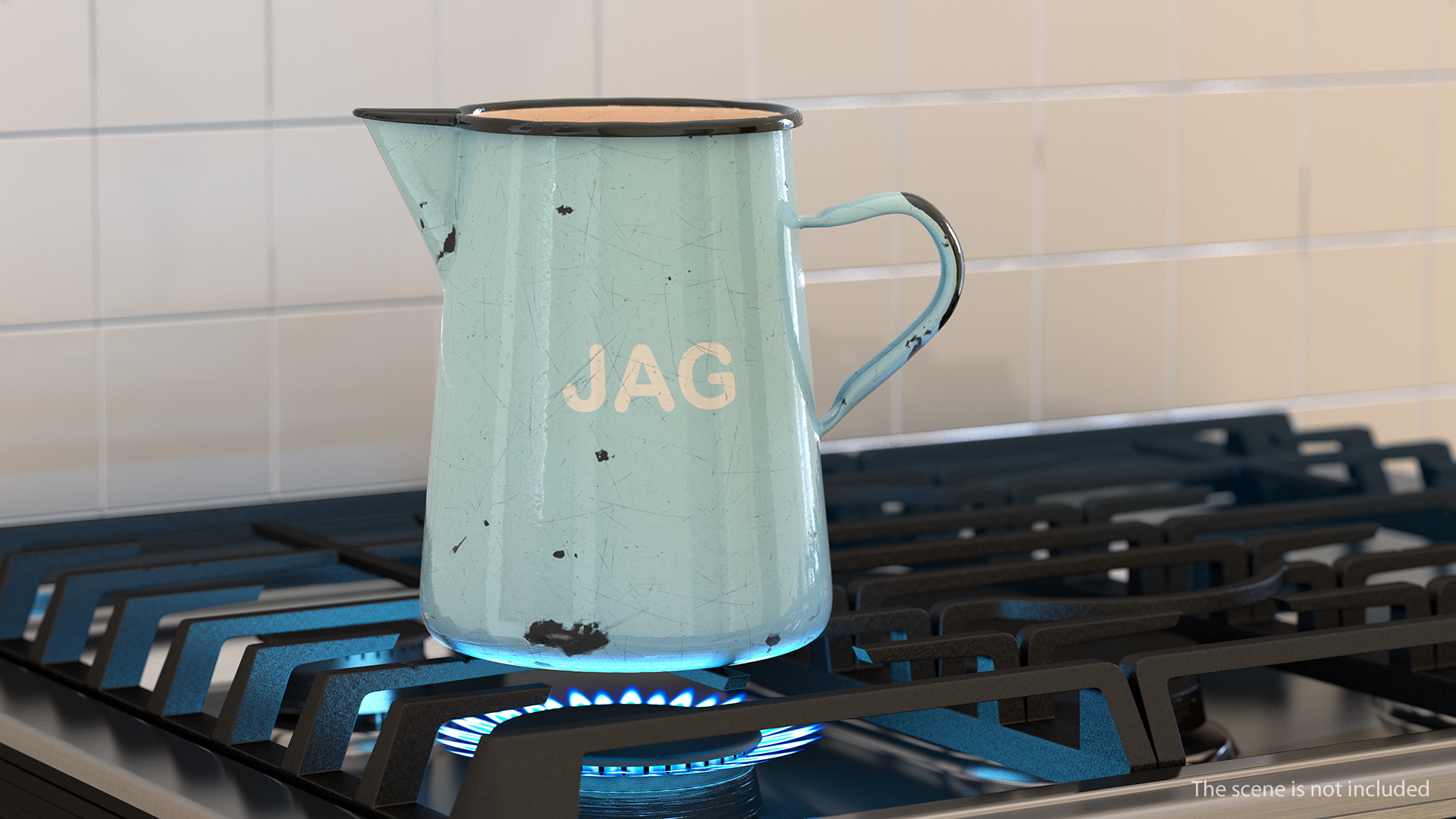 Enamel Jug Old 3D model
