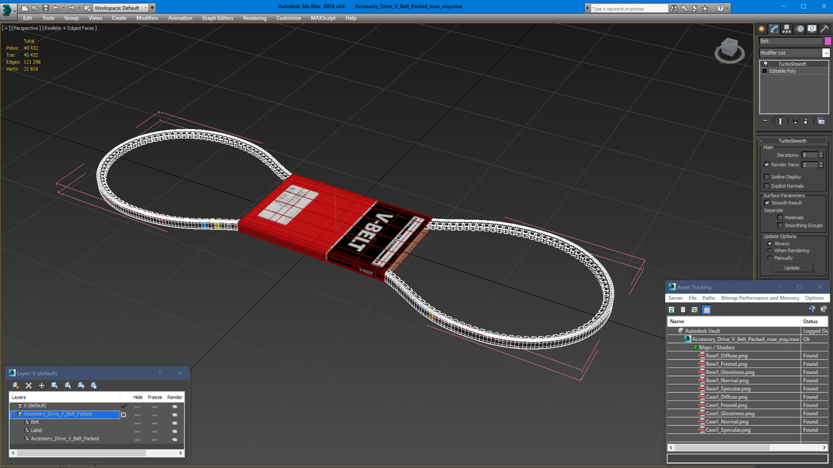 Accessory Drive V Belt Packed 3D model
