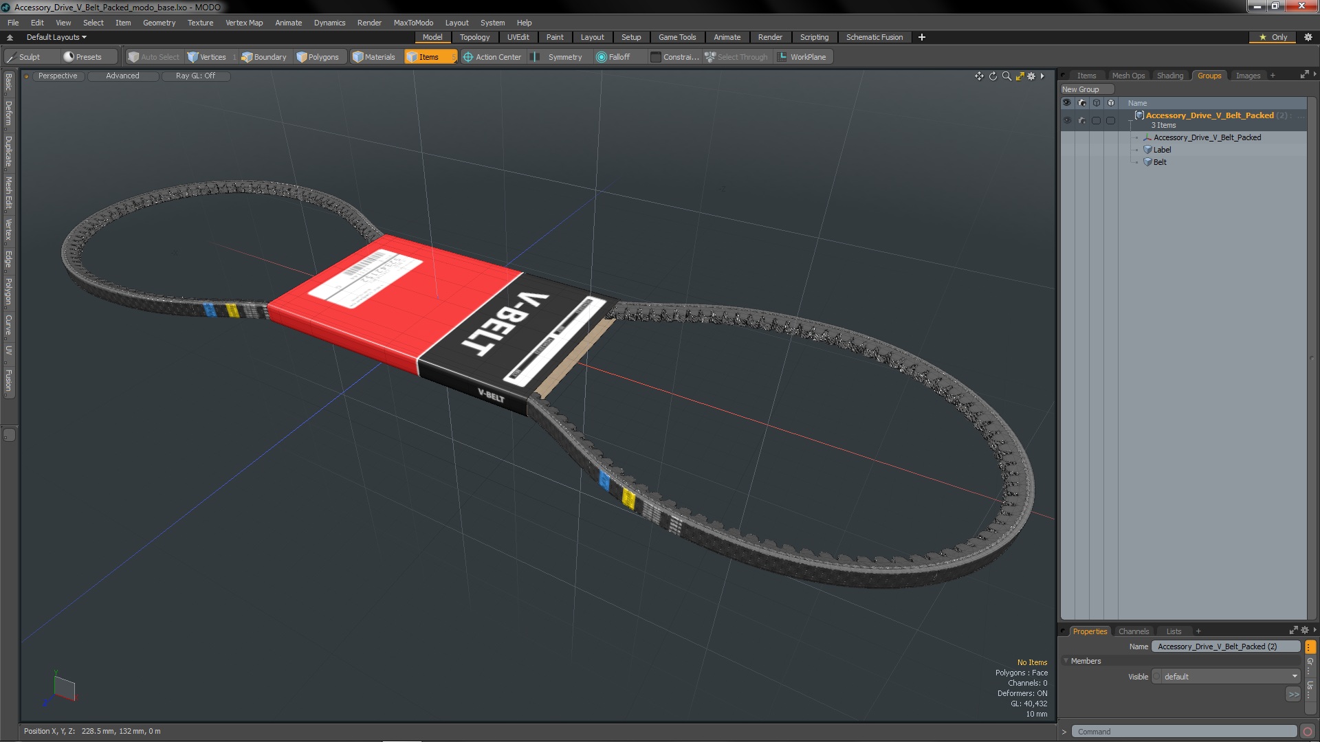 Accessory Drive V Belt Packed 3D model