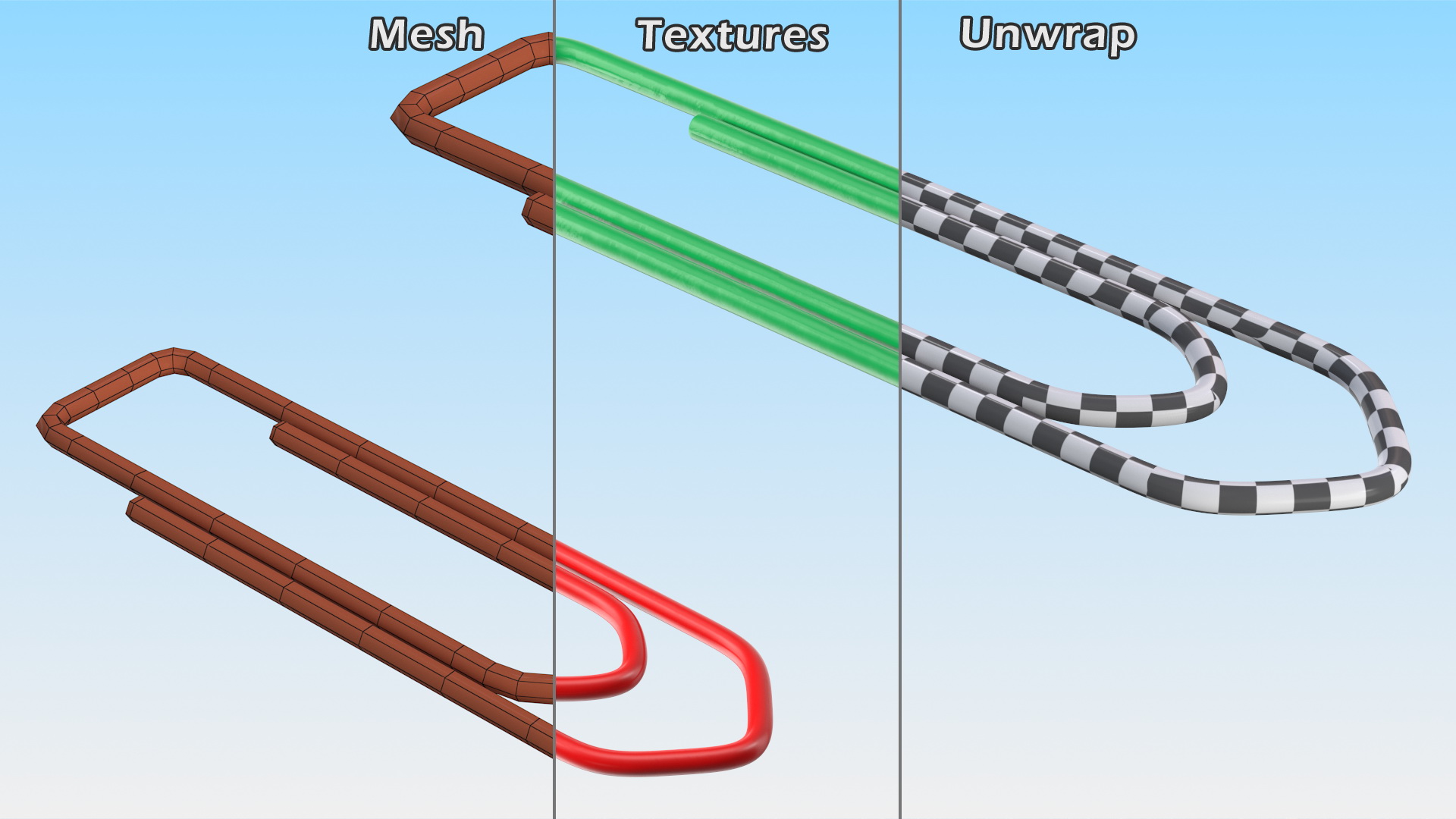 Paper Clip Boat Shape Color 3D