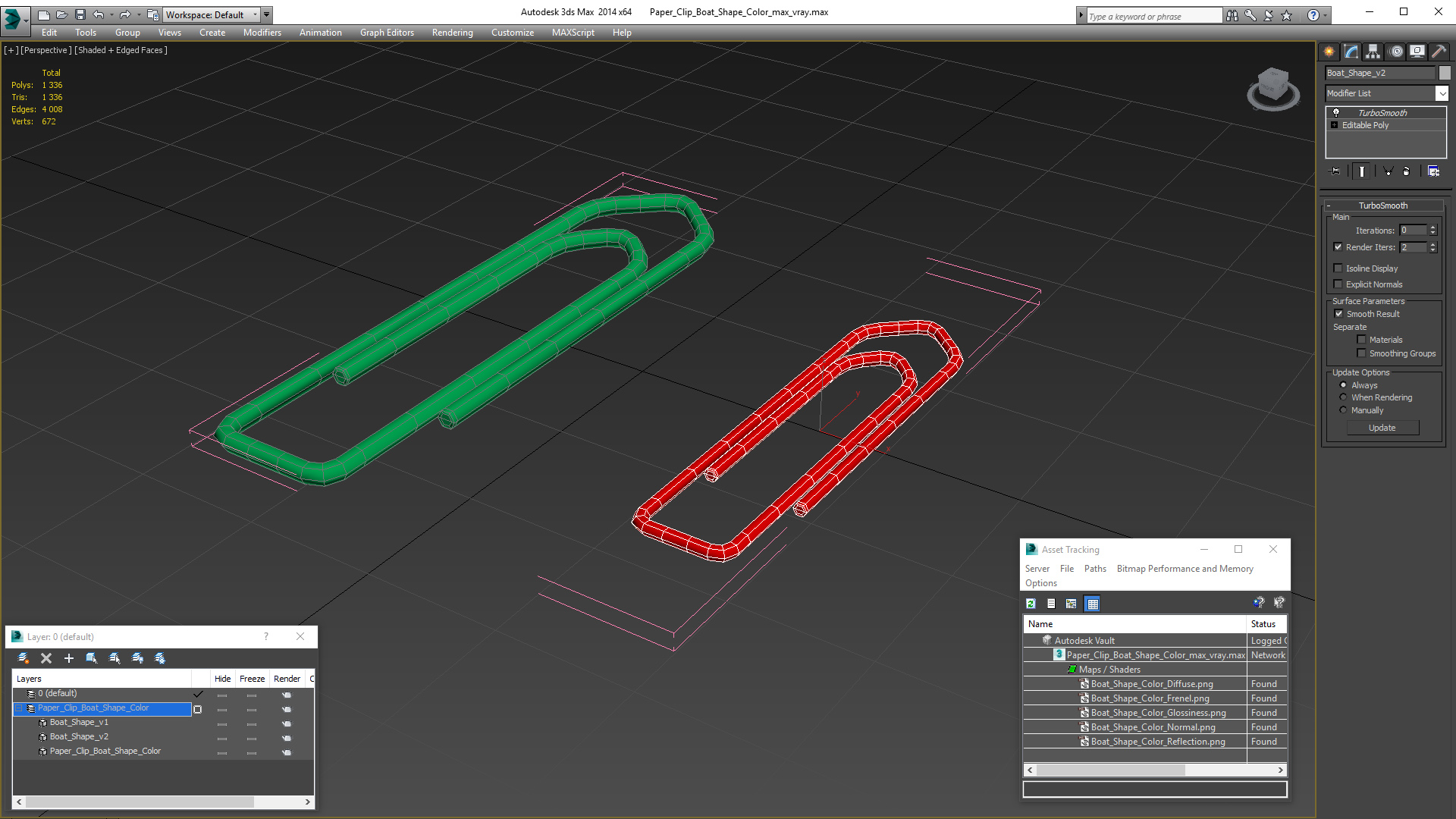 Paper Clip Boat Shape Color 3D