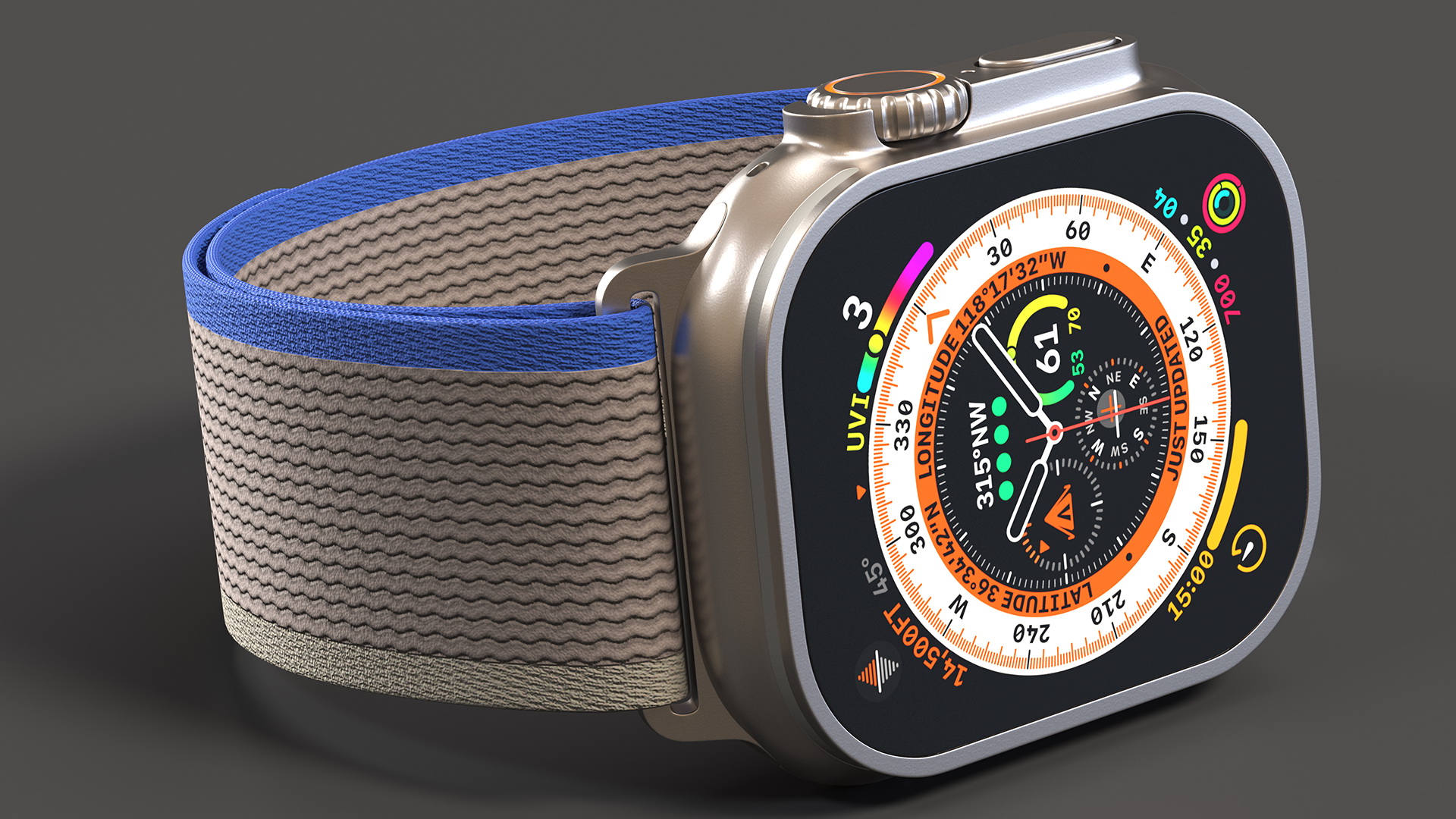 3D Apple Watch Ultra Trail Loop Blue-Gray model